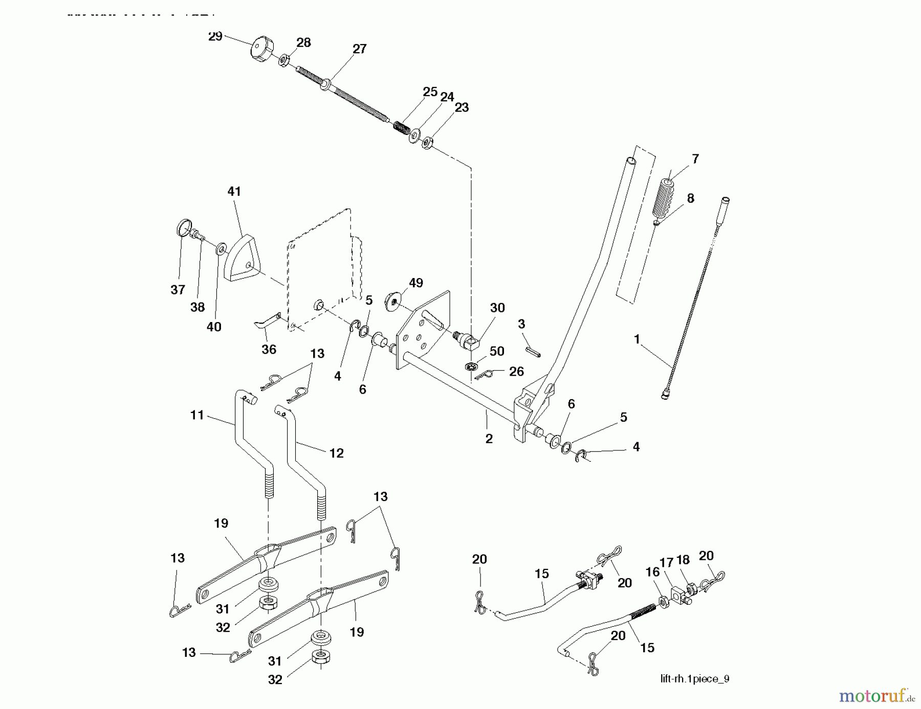 Jonsered Rasen und Garten Traktoren LT2217 CMA (96061023800) - Jonsered Lawn & Garden Tractor (2008-10) MOWER LIFT / DECK LIFT