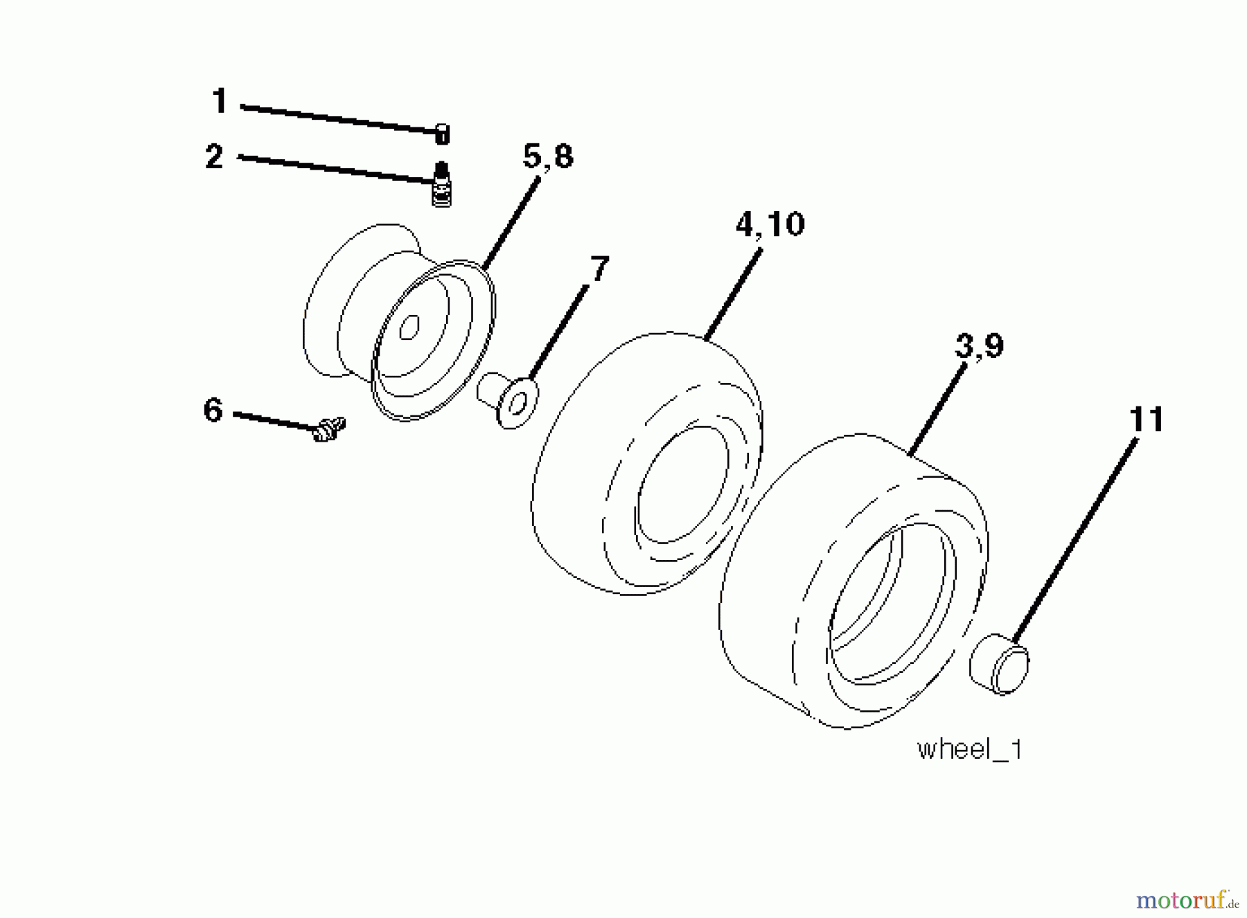 Jonsered Rasen und Garten Traktoren LT2113 CM (96061022401) - Jonsered Lawn & Garden Tractor (2008-06) WHEELS TIRES