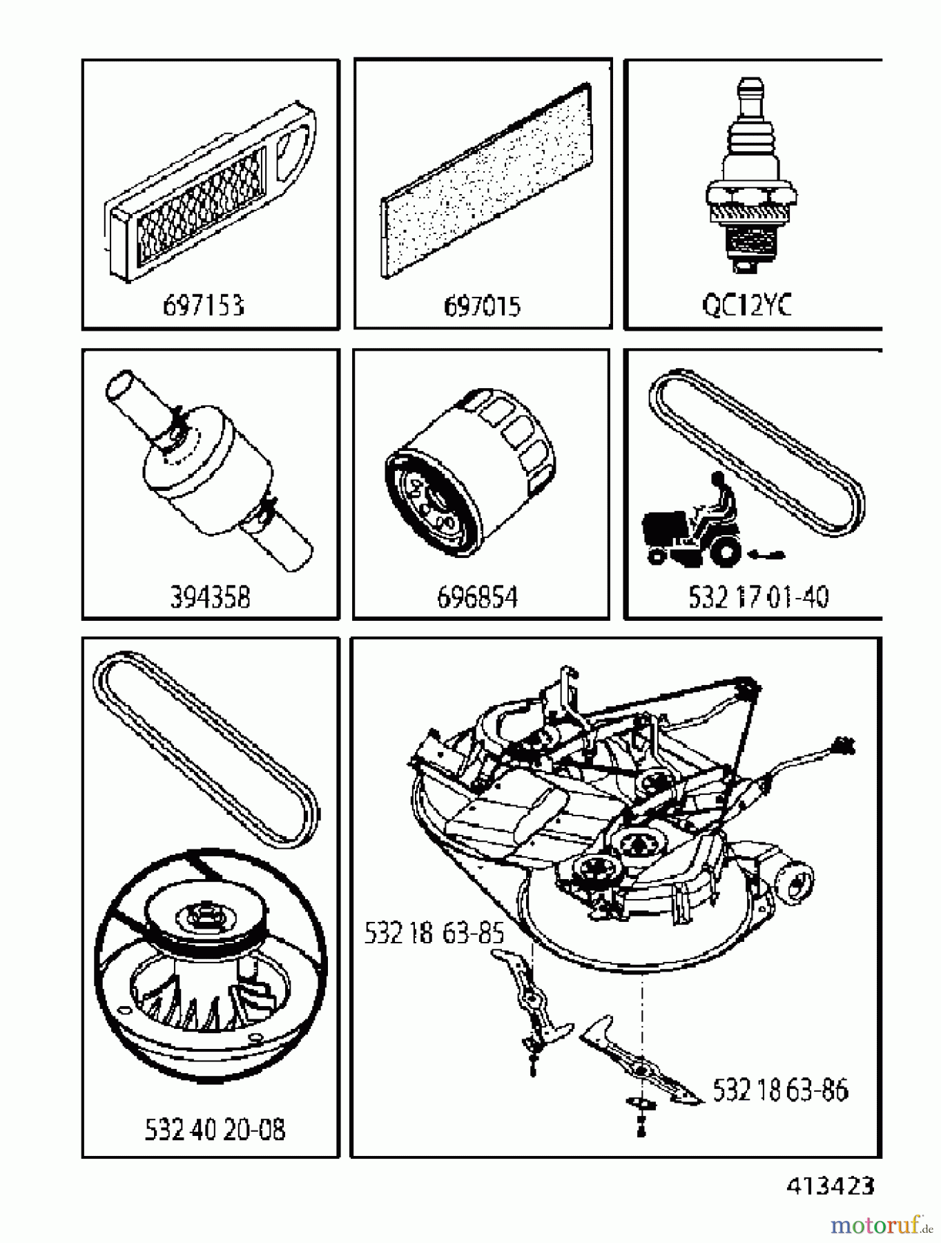 Jonsered Rasen und Garten Traktoren LT2217 CMA (96061023900) - Jonsered Lawn & Garden Tractor (2009-01) FREQUENTLY USED PARTS