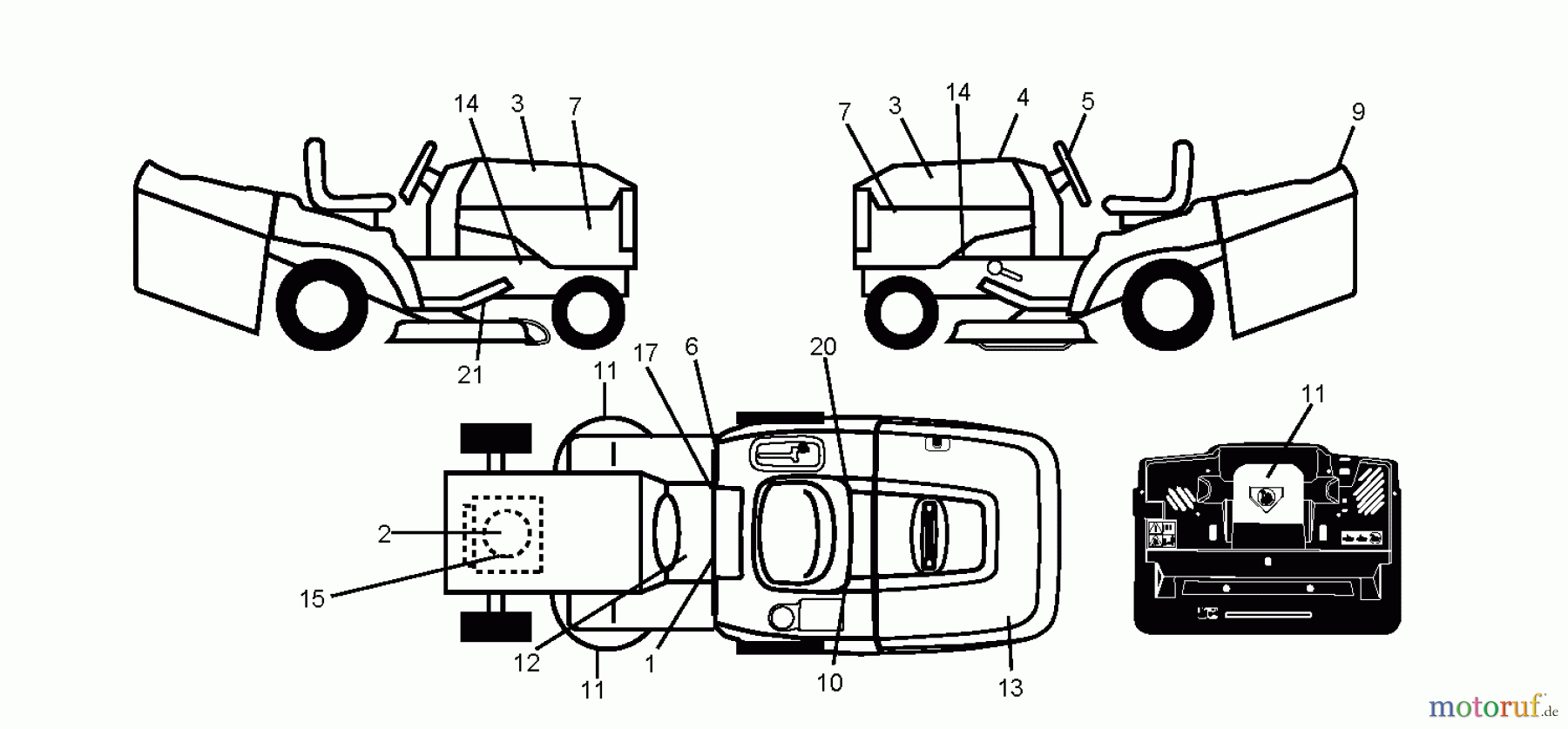 Jonsered Rasen und Garten Traktoren LT2217 CMA (96061027200) - Jonsered Lawn & Garden Tractor (2010-01) DECALS