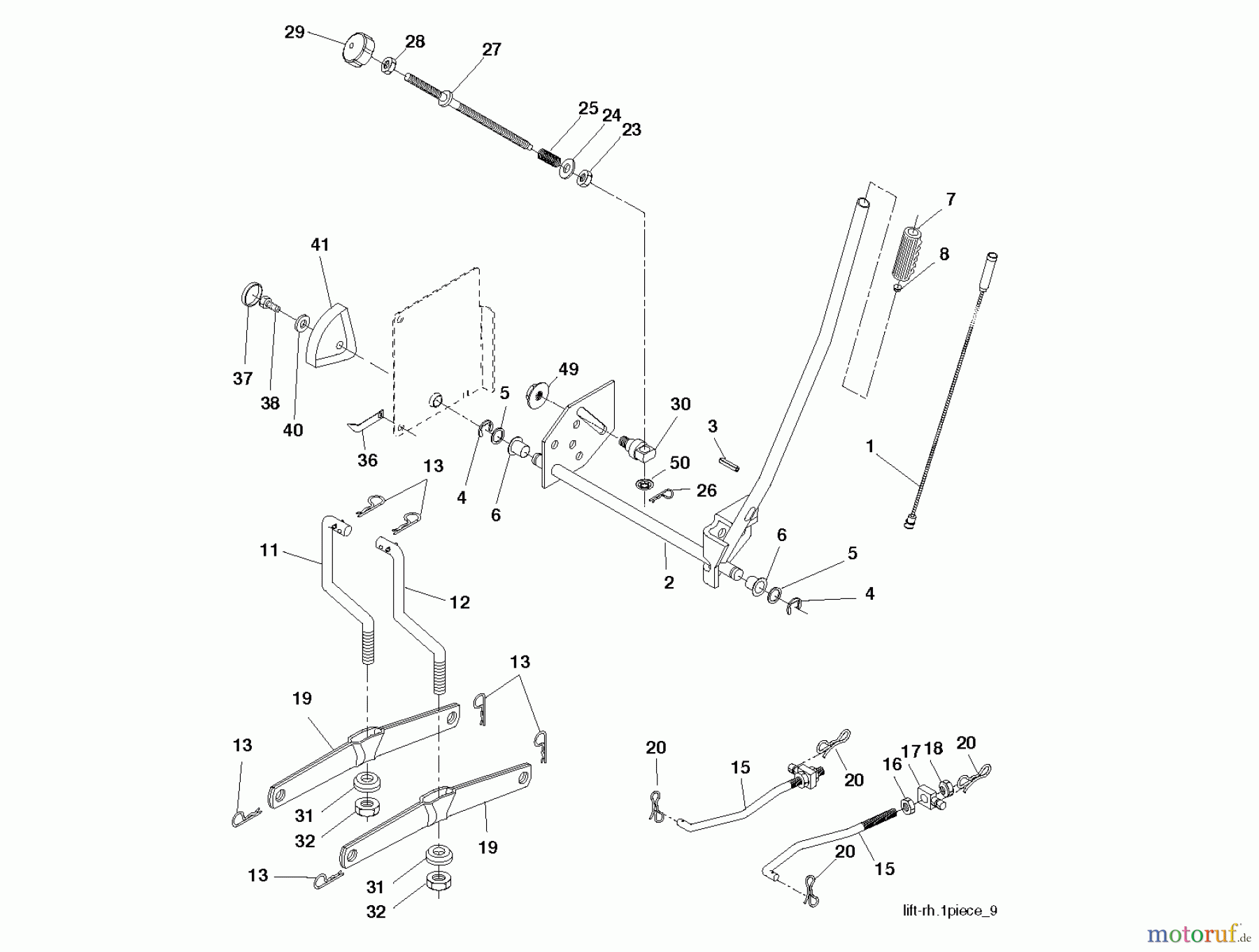 Jonsered Rasen und Garten Traktoren LT2217 CMA (96061027201) - Jonsered Lawn & Garden Tractor (2010-03) MOWER LIFT / DECK LIFT
