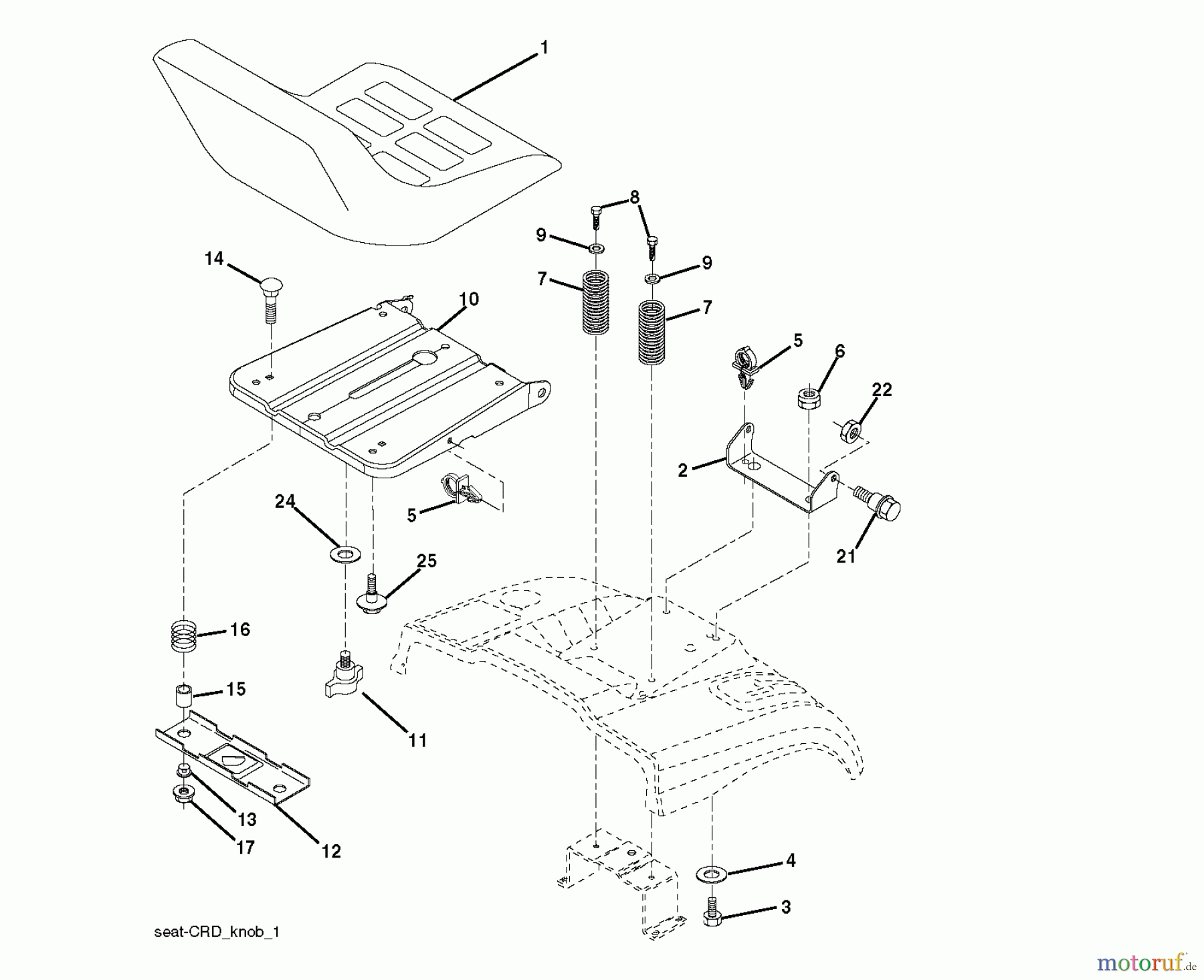 Jonsered Rasen und Garten Traktoren LT2217 CMA (96061027200) - Jonsered Lawn & Garden Tractor (2010-01) SEAT