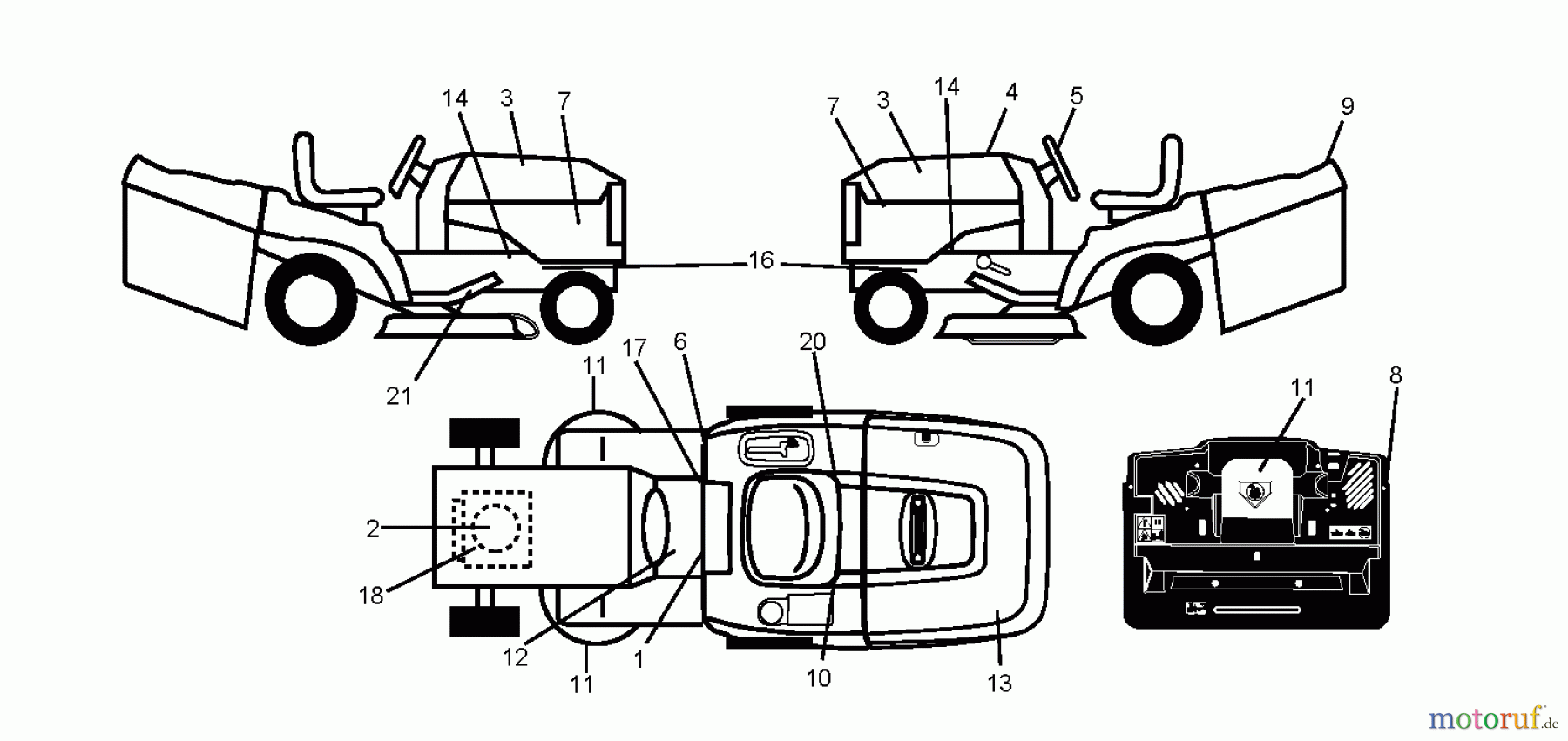 Jonsered Rasen und Garten Traktoren LT2217 CMA (96061023900) - Jonsered Lawn & Garden Tractor (2009-01) DECALS