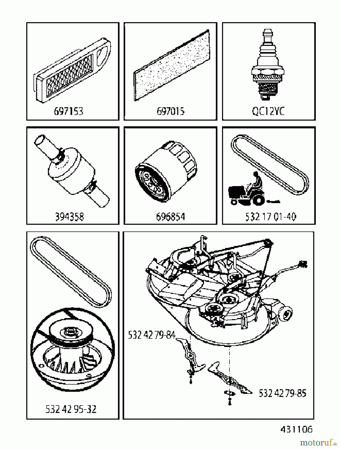  Jonsered Rasen  und Garten Traktoren LT2217 CMA (96061027300) - Jonsered Lawn & Garden Tractor (2010-01) FREQUENTLY USED PARTS