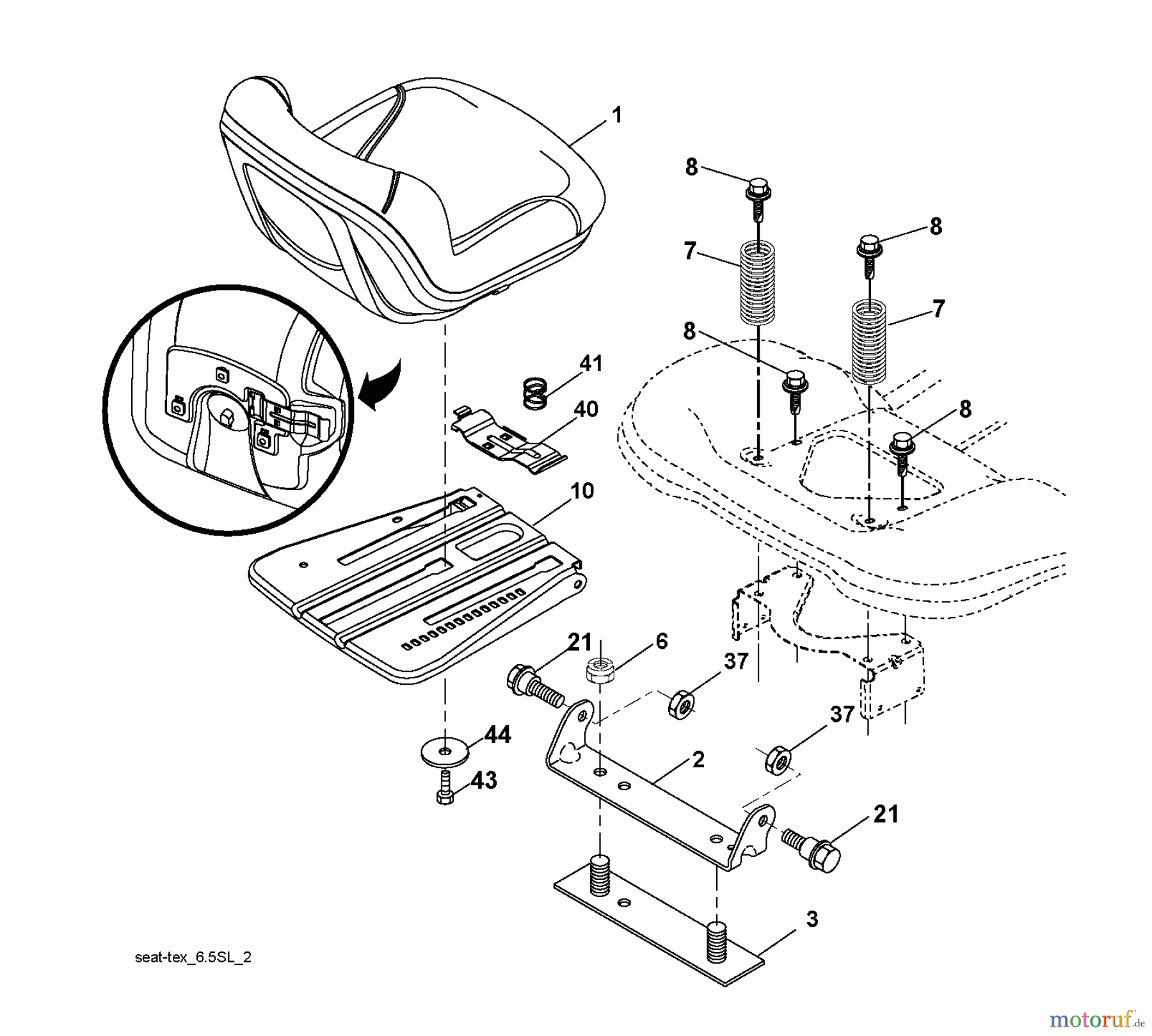 Jonsered Rasen und Garten Traktoren LT2218 A (96041005801) - Jonsered Lawn & Garden Tractor (2009-02) SEAT