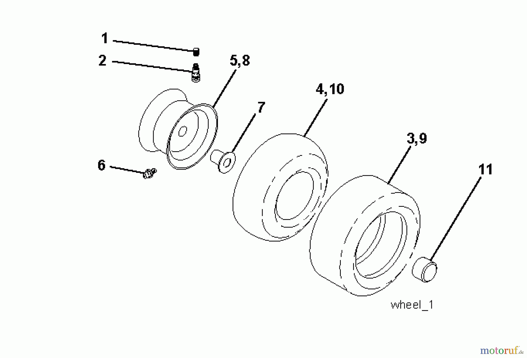  Jonsered Rasen  und Garten Traktoren LT2218 A (96041005801) - Jonsered Lawn & Garden Tractor (2009-02) WHEELS TIRES