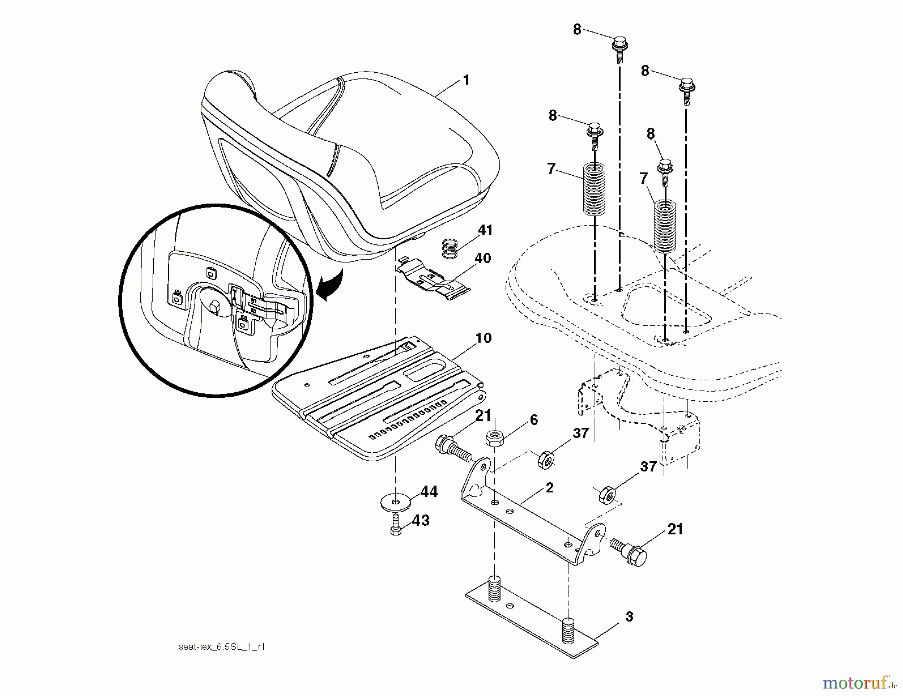 Jonsered Rasen und Garten Traktoren LT2218 A (96041010500) - Jonsered Lawn & Garden Tractor (2009-01) SEAT