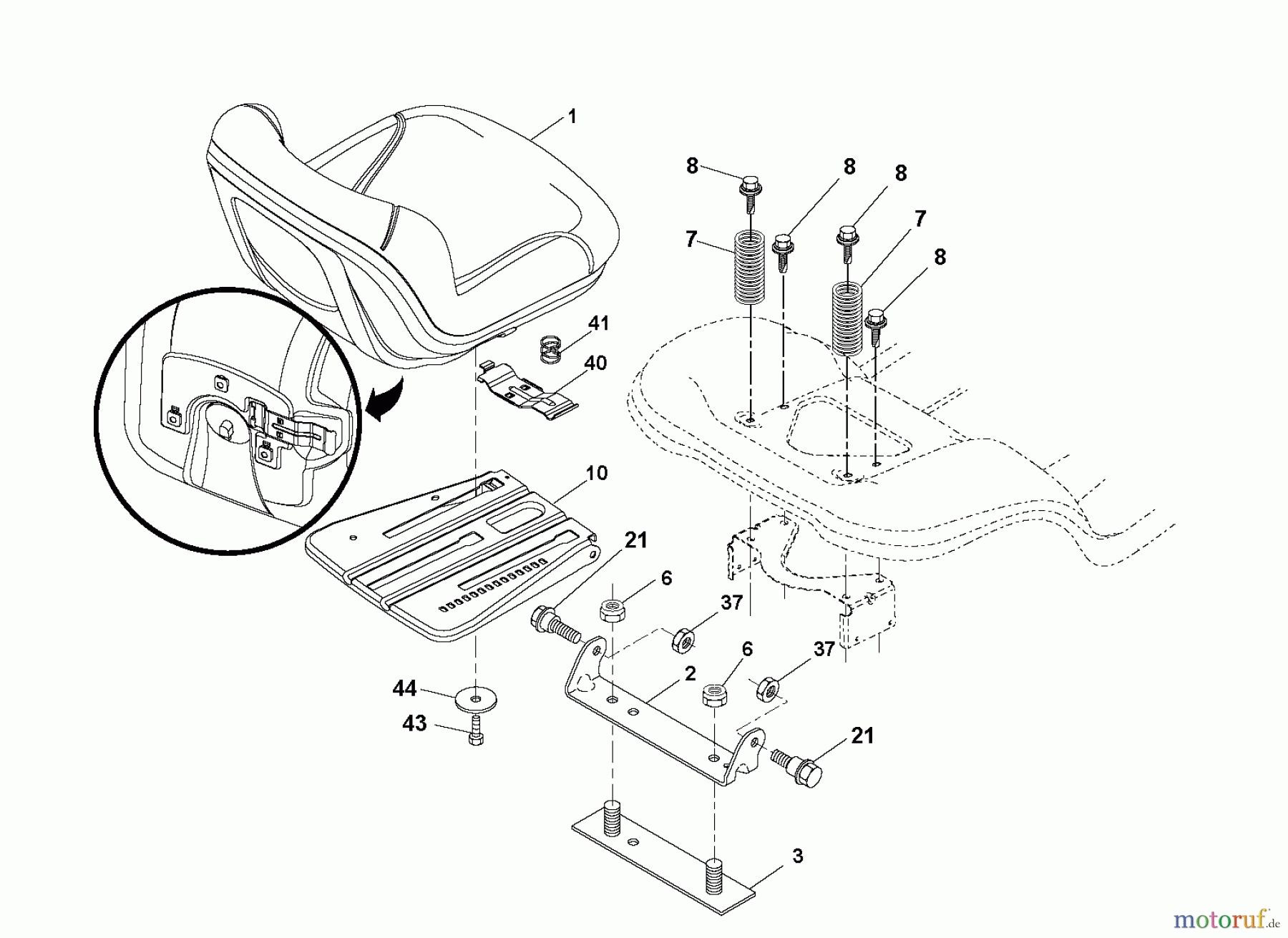 Jonsered Rasen und Garten Traktoren LT2217 A (96041010401) - Jonsered Lawn & Garden Tractor (2010-01) SEAT