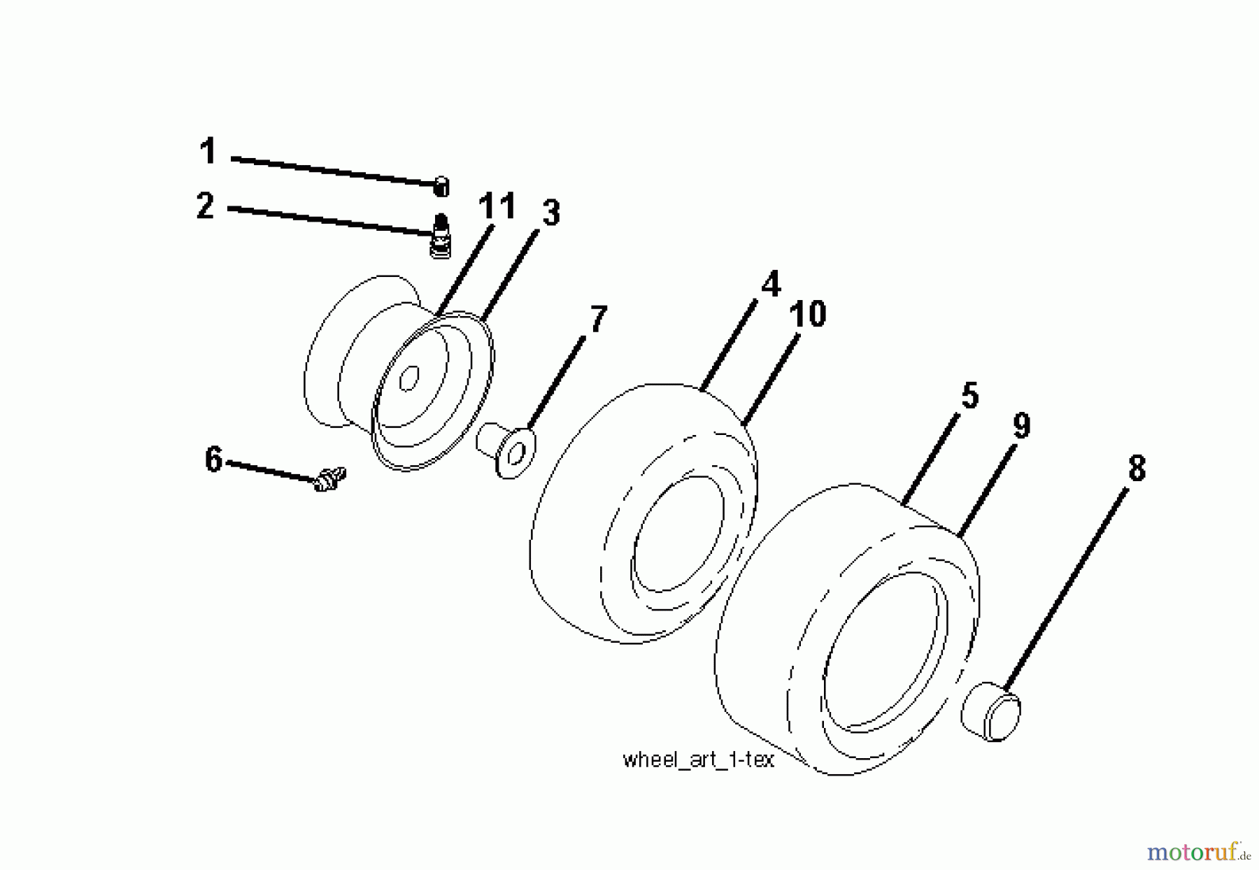  Jonsered Rasen  und Garten Traktoren LT2218 A (96041010501) - Jonsered Lawn & Garden Tractor (2010-01) WHEELS TIRES