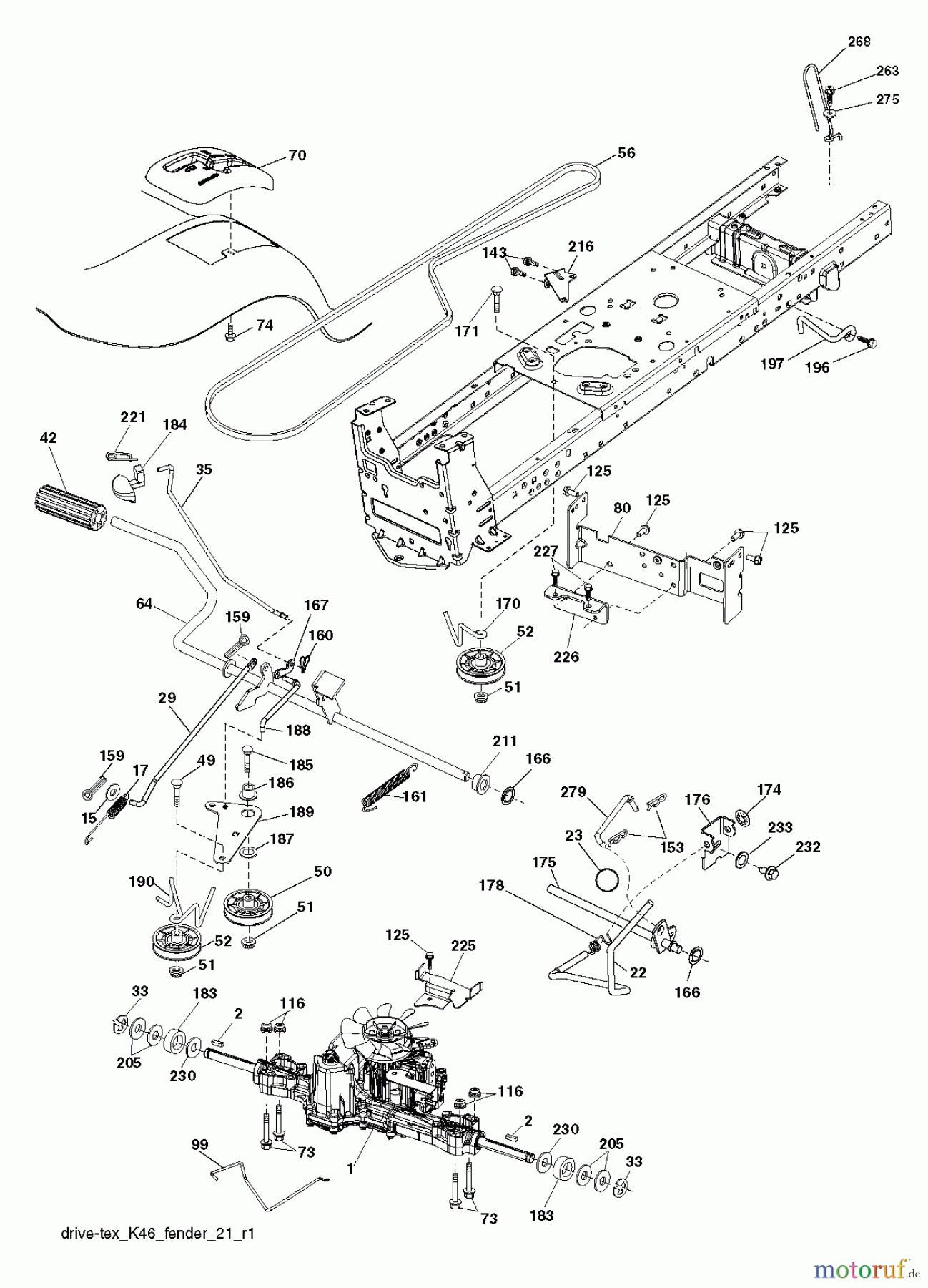 Jonsered Rasen und Garten Traktoren LT2218 A (96041010505) - Jonsered Lawn & Garden Tractor (2011-08) DRIVE