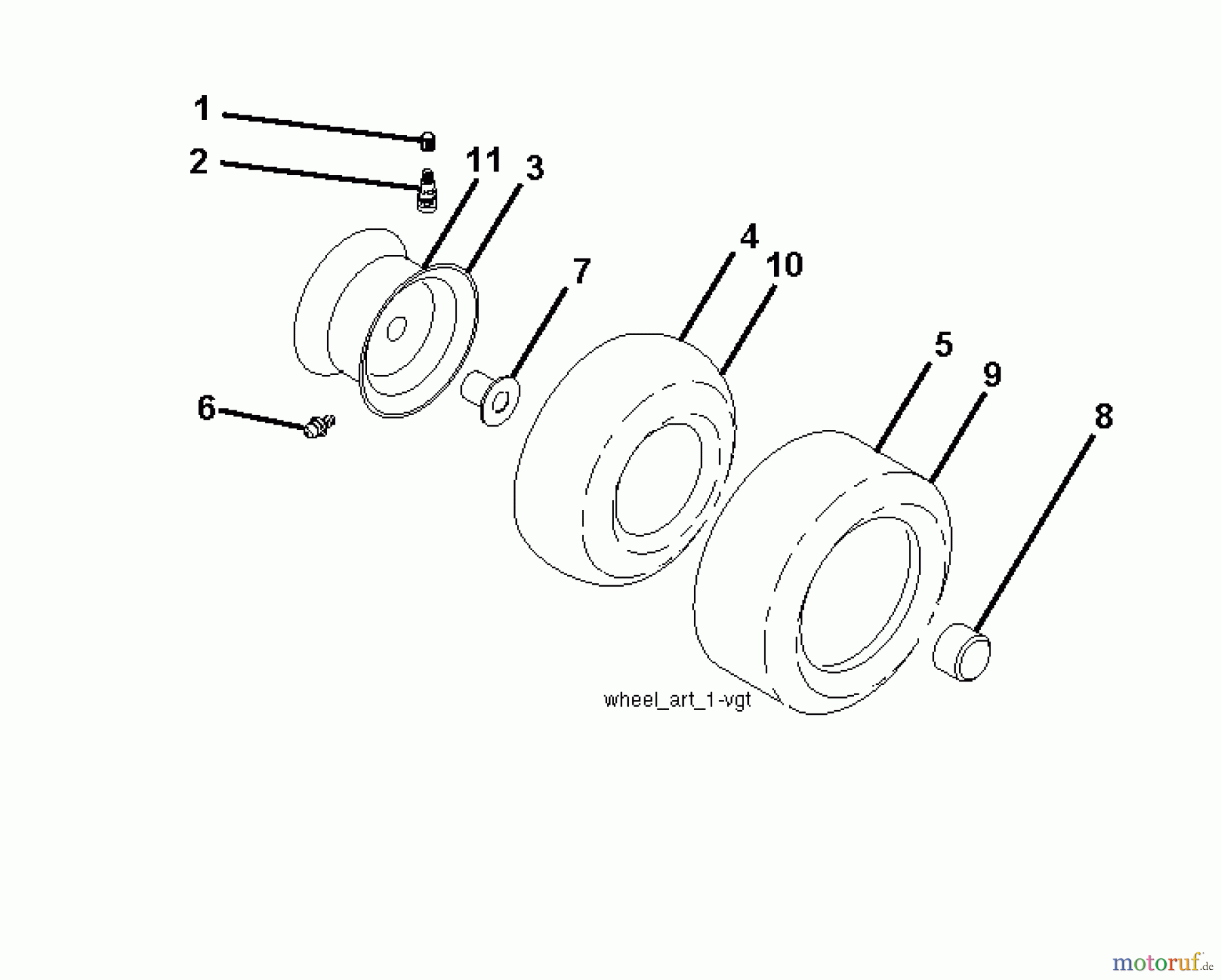 Jonsered Rasen und Garten Traktoren LT2218 A (96041010502) - Jonsered Lawn & Garden Tractor (2010-03) WHEELS TIRES
