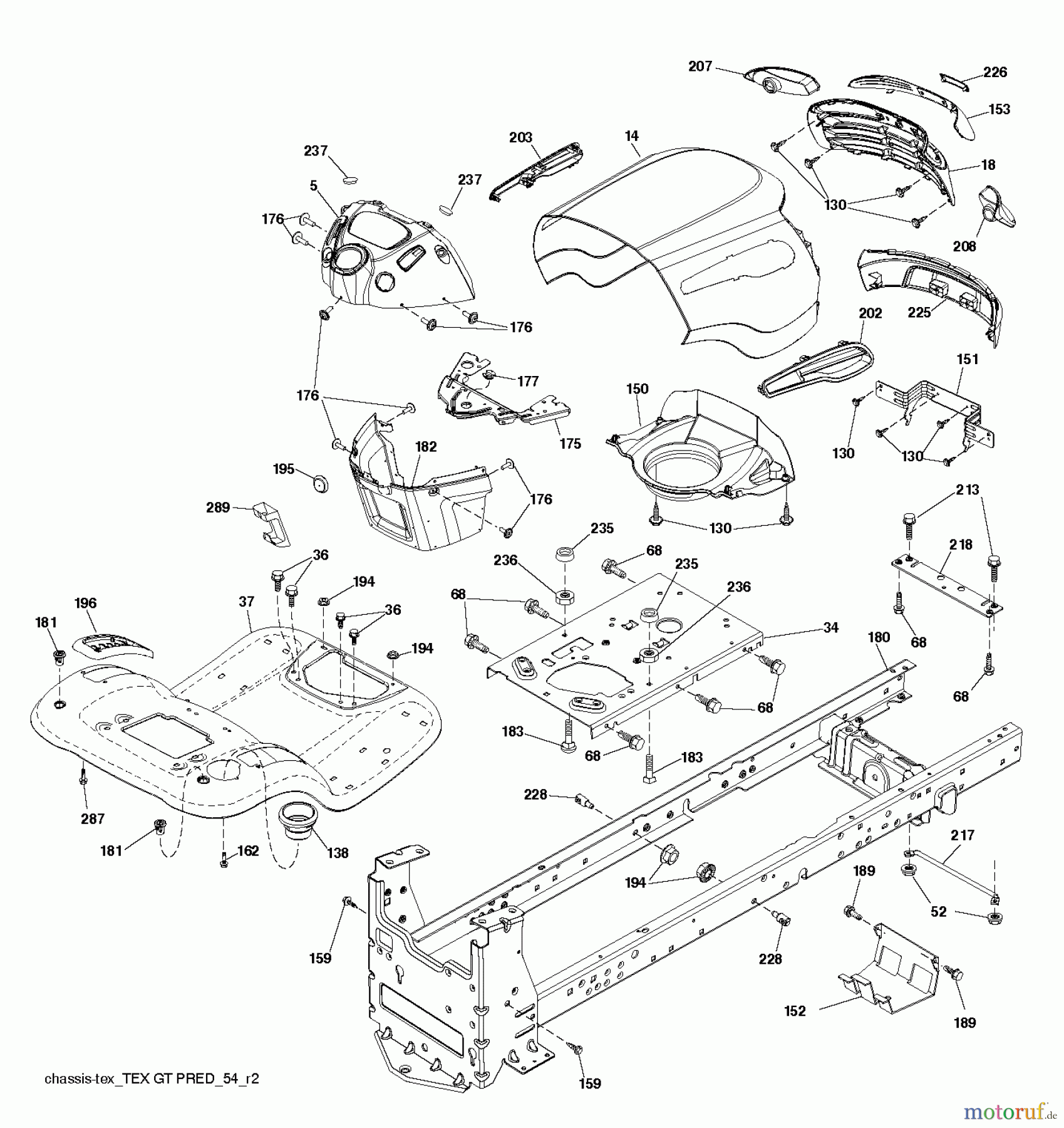 Jonsered Rasen und Garten Traktoren LT2218 A (96041023900) - Jonsered Lawn & Garden Tractor (2012-10) CHASSIS ENCLOSURES