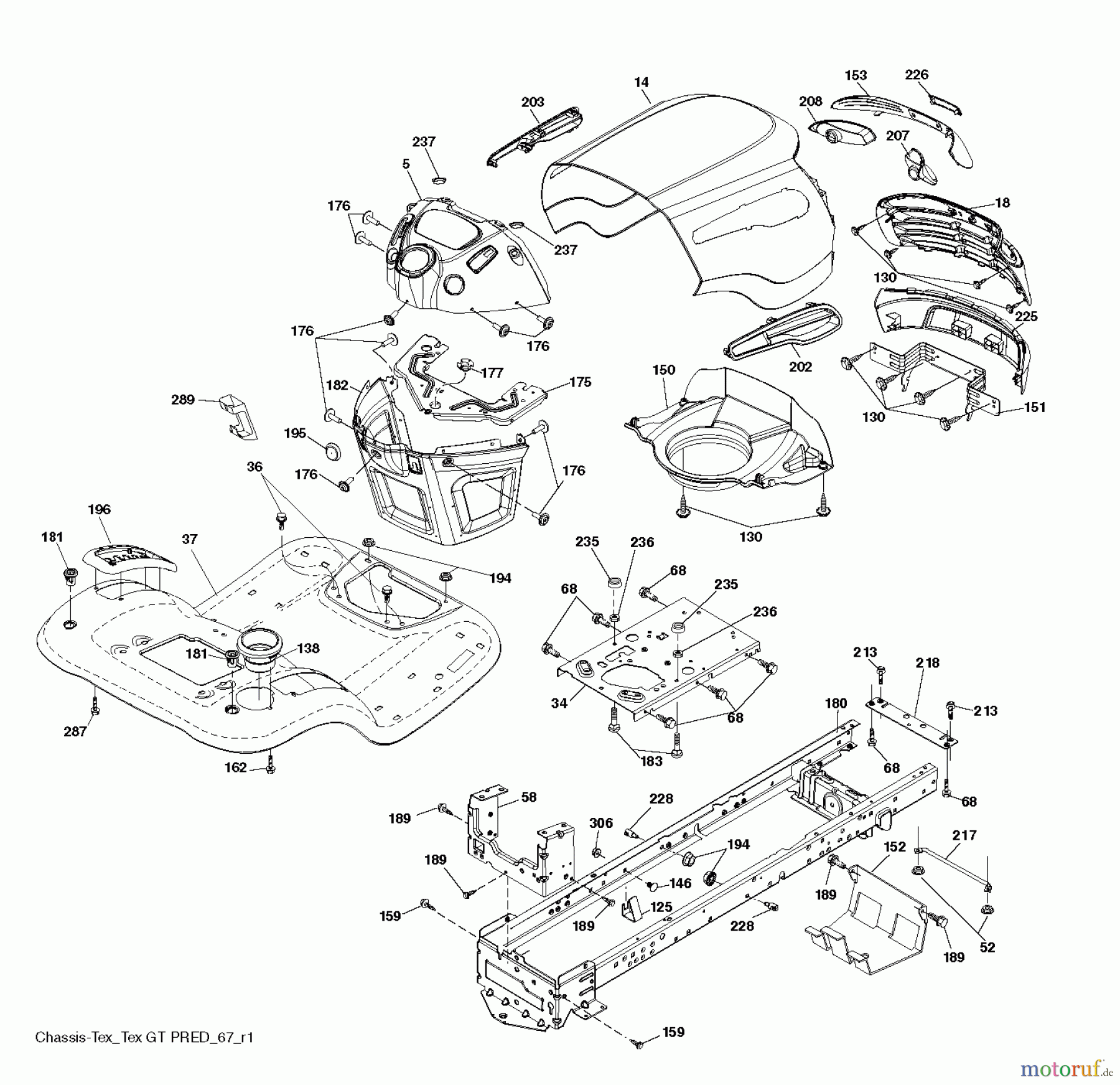 Jonsered Rasen und Garten Traktoren LT2218 A (96041023901) - Jonsered Lawn & Garden Tractor (2013-05) CHASSIS ENCLOSURES