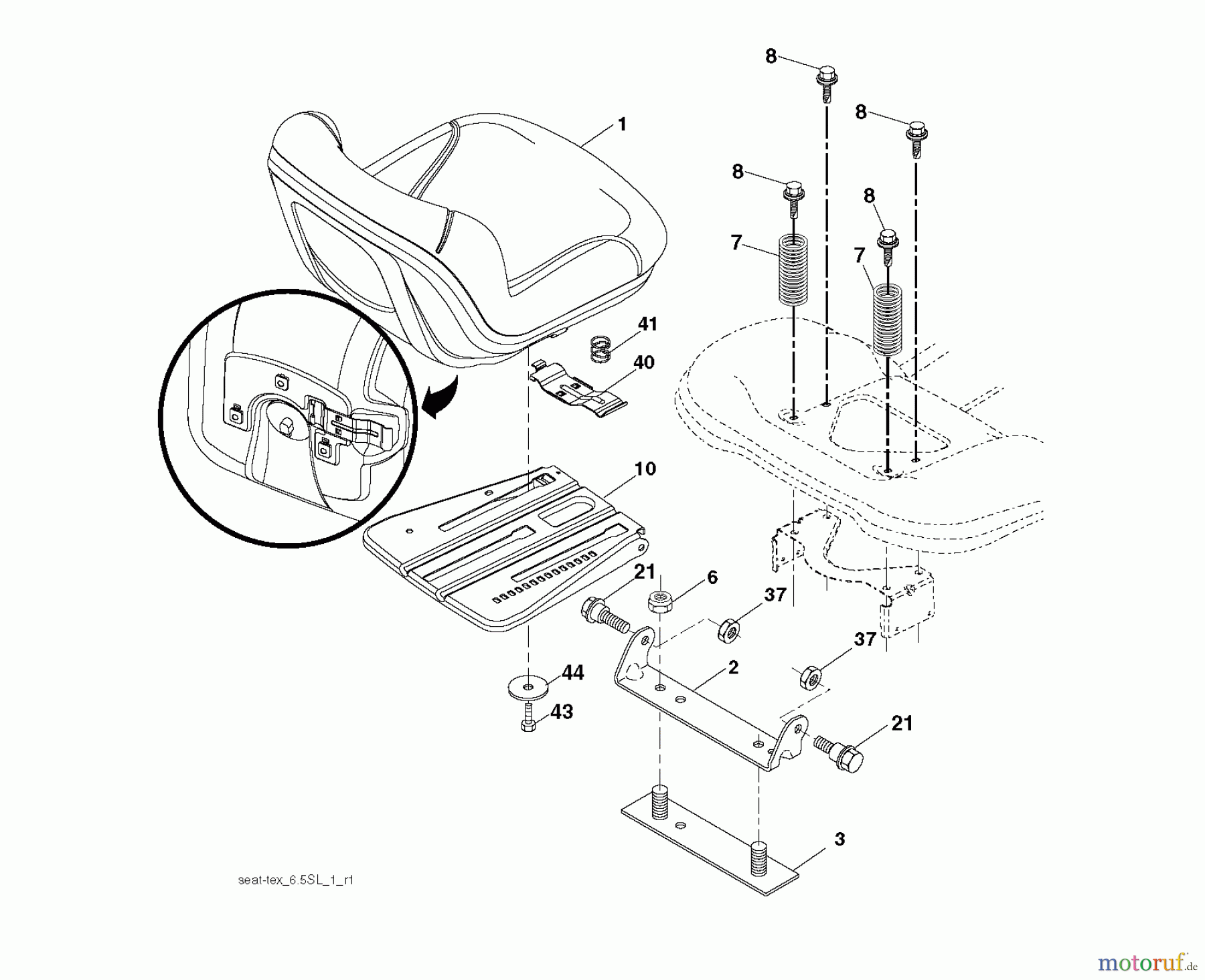  Jonsered Rasen  und Garten Traktoren LT2218 A (96041010505) - Jonsered Lawn & Garden Tractor (2011-08) SEAT