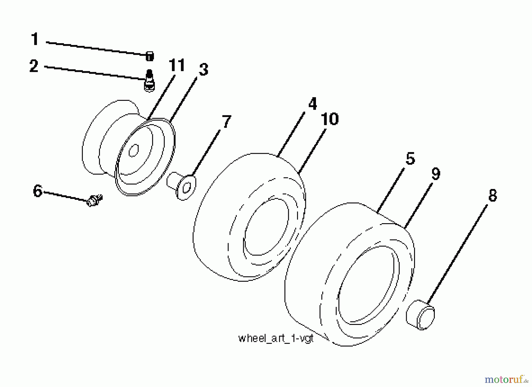 Jonsered Rasen und Garten Traktoren LT2218 A (96041023900) - Jonsered Lawn & Garden Tractor (2012-10) WHEELS TIRES