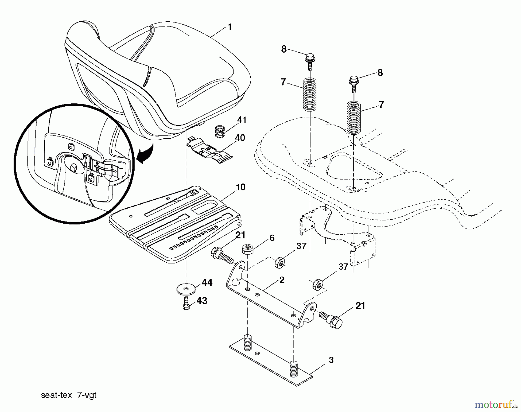 Jonsered Rasen und Garten Traktoren LT2218 A2 (96041003900) - Jonsered Lawn & Garden Tractor (2007-04) SEAT