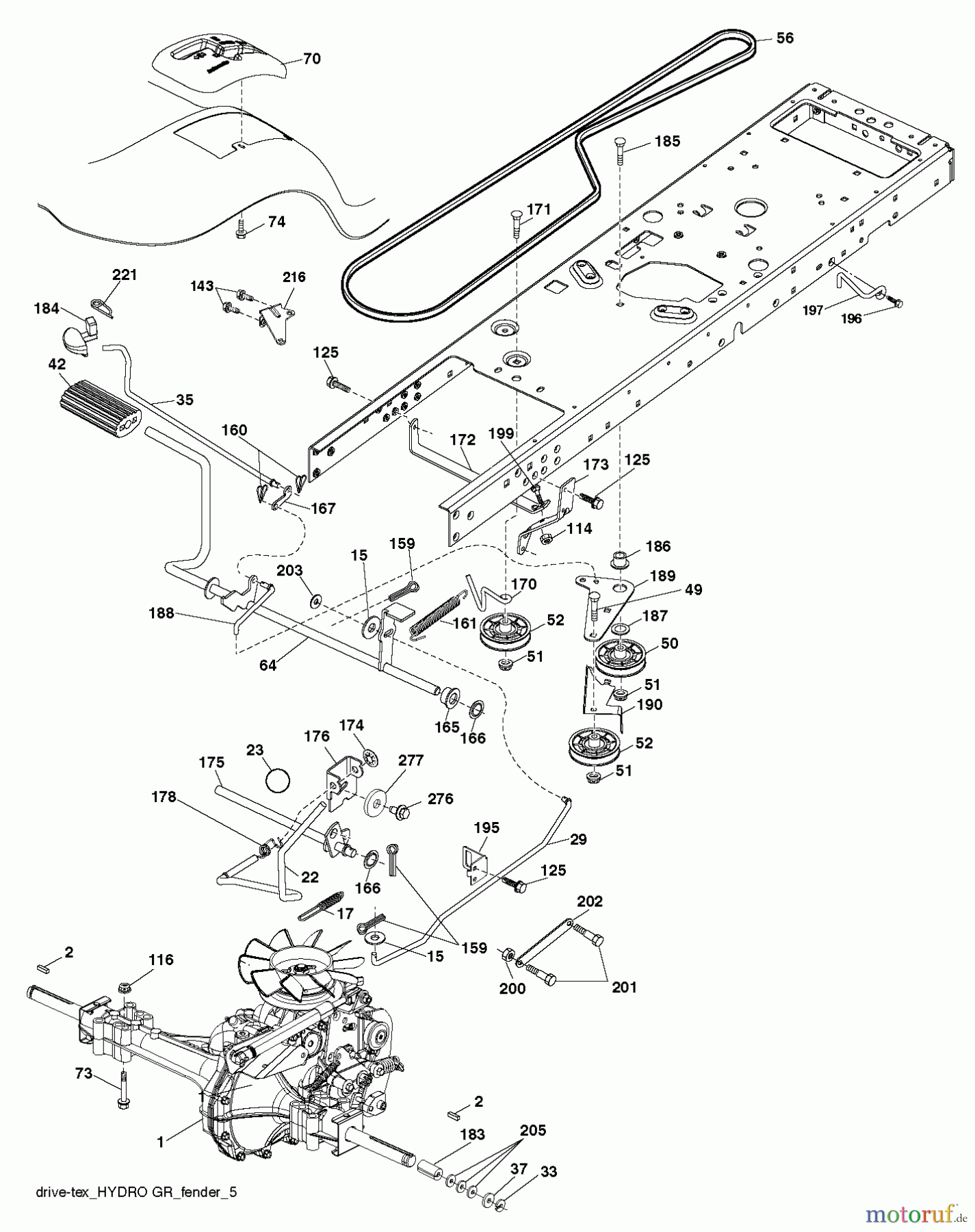  Jonsered Rasen  und Garten Traktoren LT2218 A2 (96041003902) - Jonsered Lawn & Garden Tractor (2008-02) DRIVE