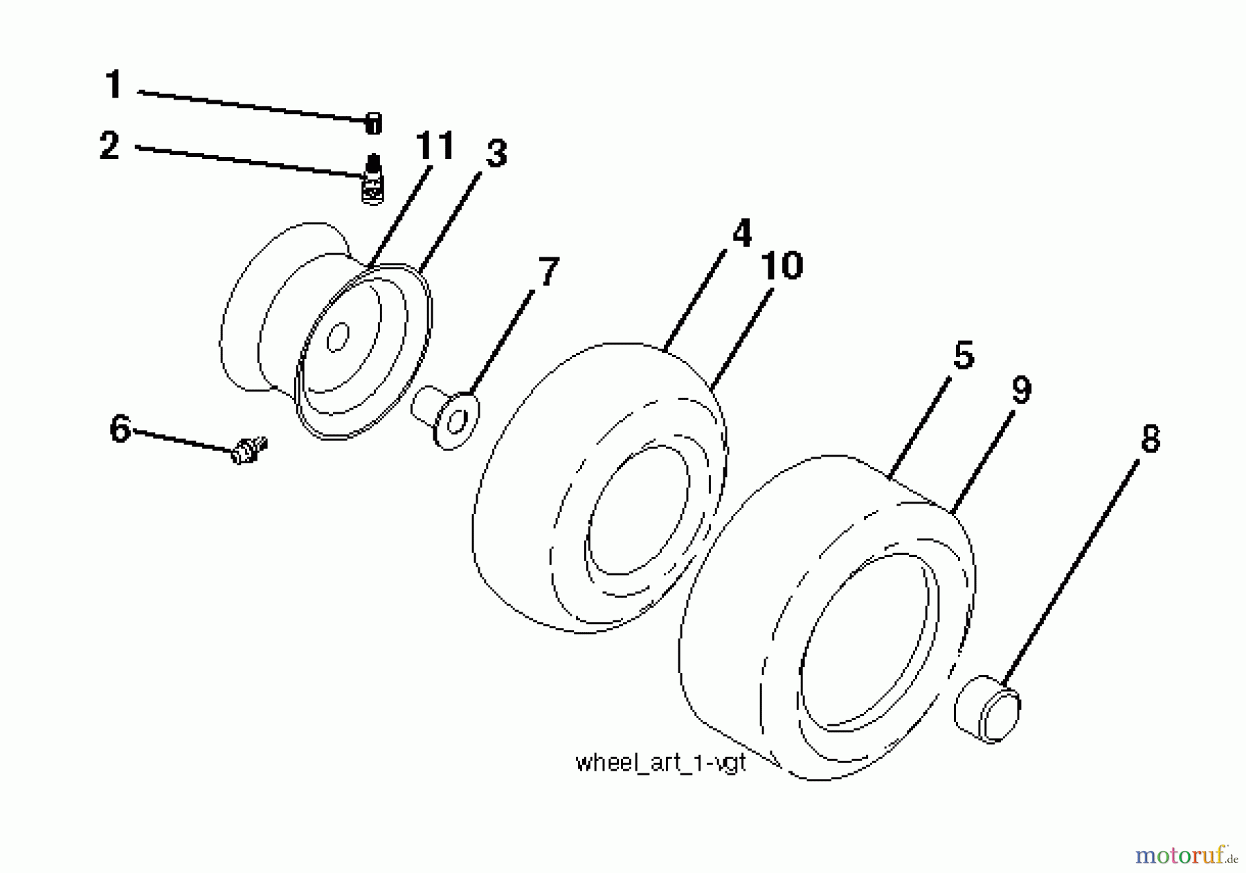 Jonsered Rasen und Garten Traktoren LT2218 A2 (96041003902) - Jonsered Lawn & Garden Tractor (2008-02) WHEELS TIRES