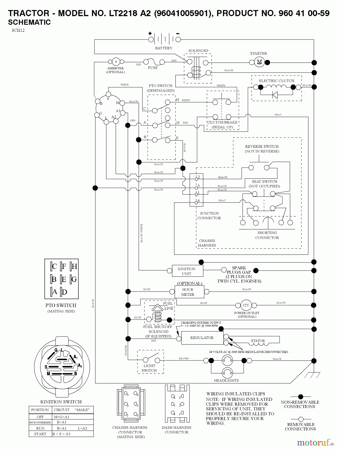 Jonsered Rasen und Garten Traktoren LT2218 A2 (96041005901) - Jonsered Lawn & Garden Tractor (2008-01) SCHEMATIC