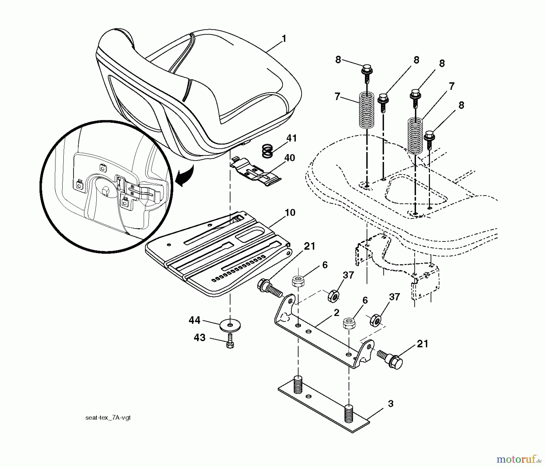 Jonsered Rasen und Garten Traktoren LT2218 A2 (96041010901) - Jonsered Lawn & Garden Tractor (2010-02) SEAT