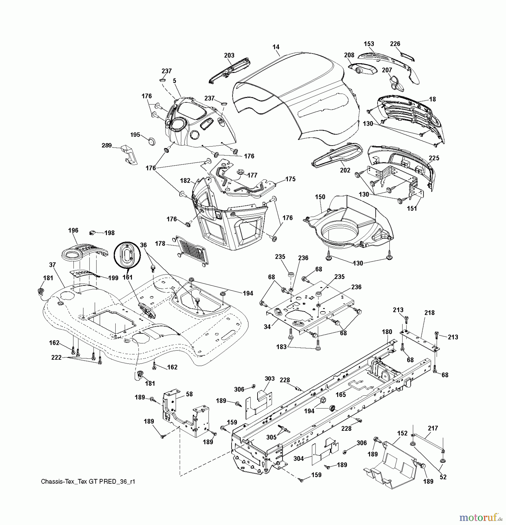 Jonsered Rasen und Garten Traktoren LT2218 A2 (96041010902) - Jonsered Lawn & Garden Tractor (2010-11) CHASSIS ENCLOSURES