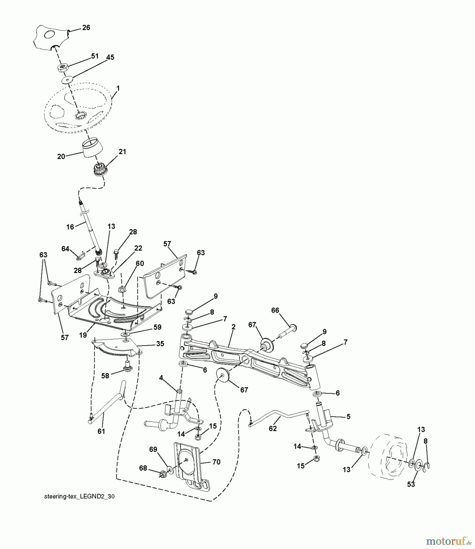 Jonsered Rasen  und Garten Traktoren LT2218 A2 (96041010902) - Jonsered Lawn & Garden Tractor (2010-11) STEERING