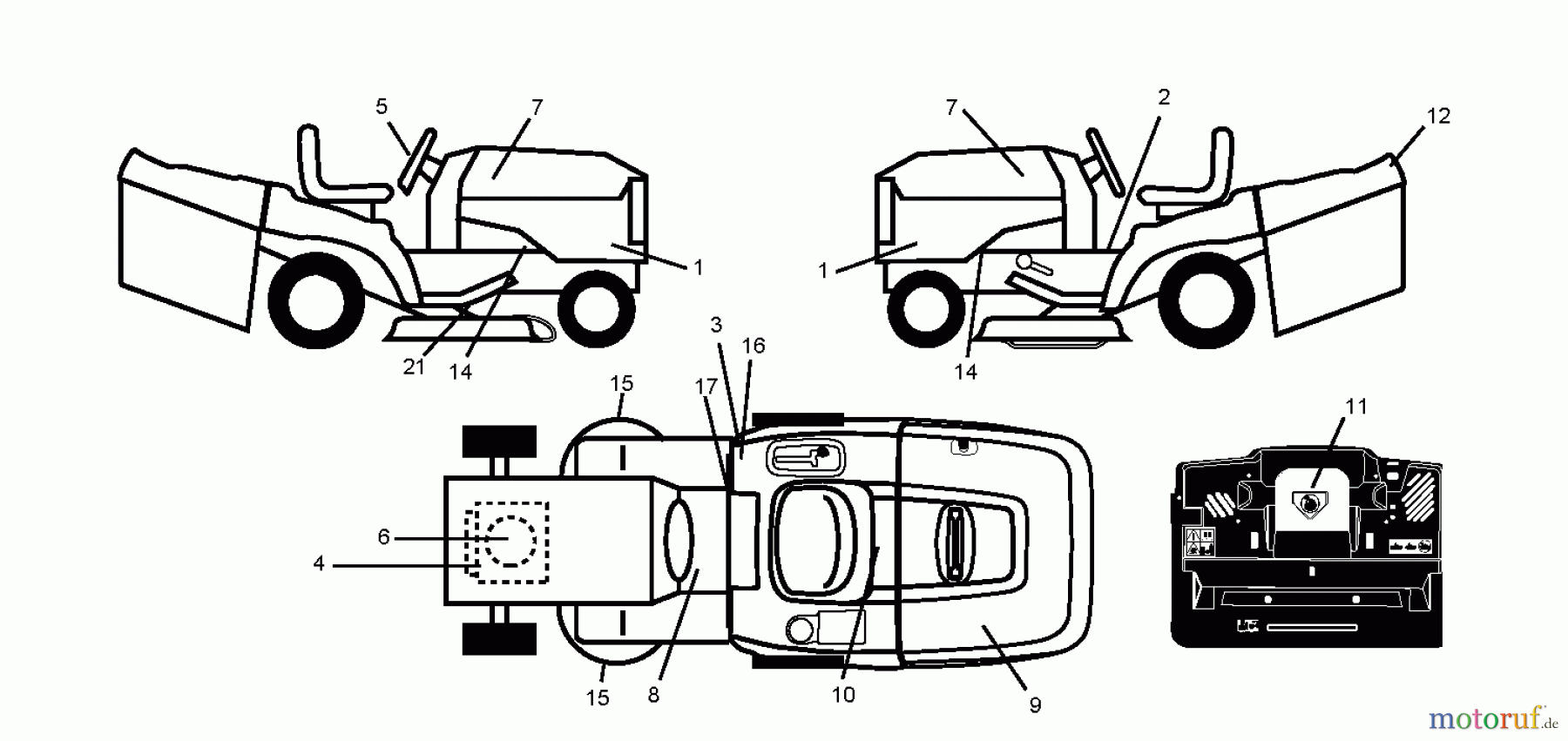  Jonsered Rasen  und Garten Traktoren LT2218 CMA (96061021900) - Jonsered Lawn & Garden Tractor (2010-02) DECALS