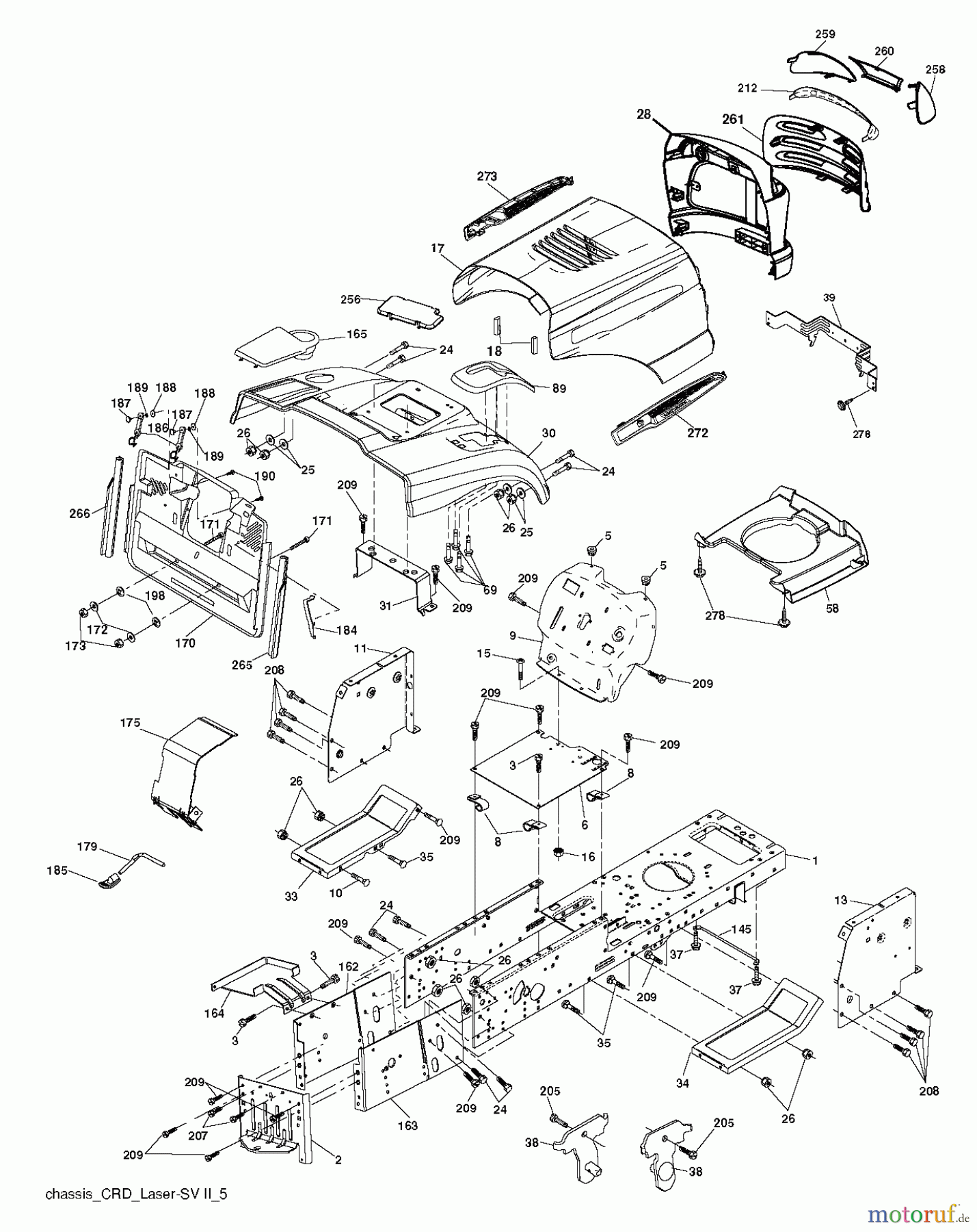 Jonsered Rasen und Garten Traktoren LT2218 CMA (96061021902) - Jonsered Lawn & Garden Tractor (2010-02) CHASSIS ENCLOSURES