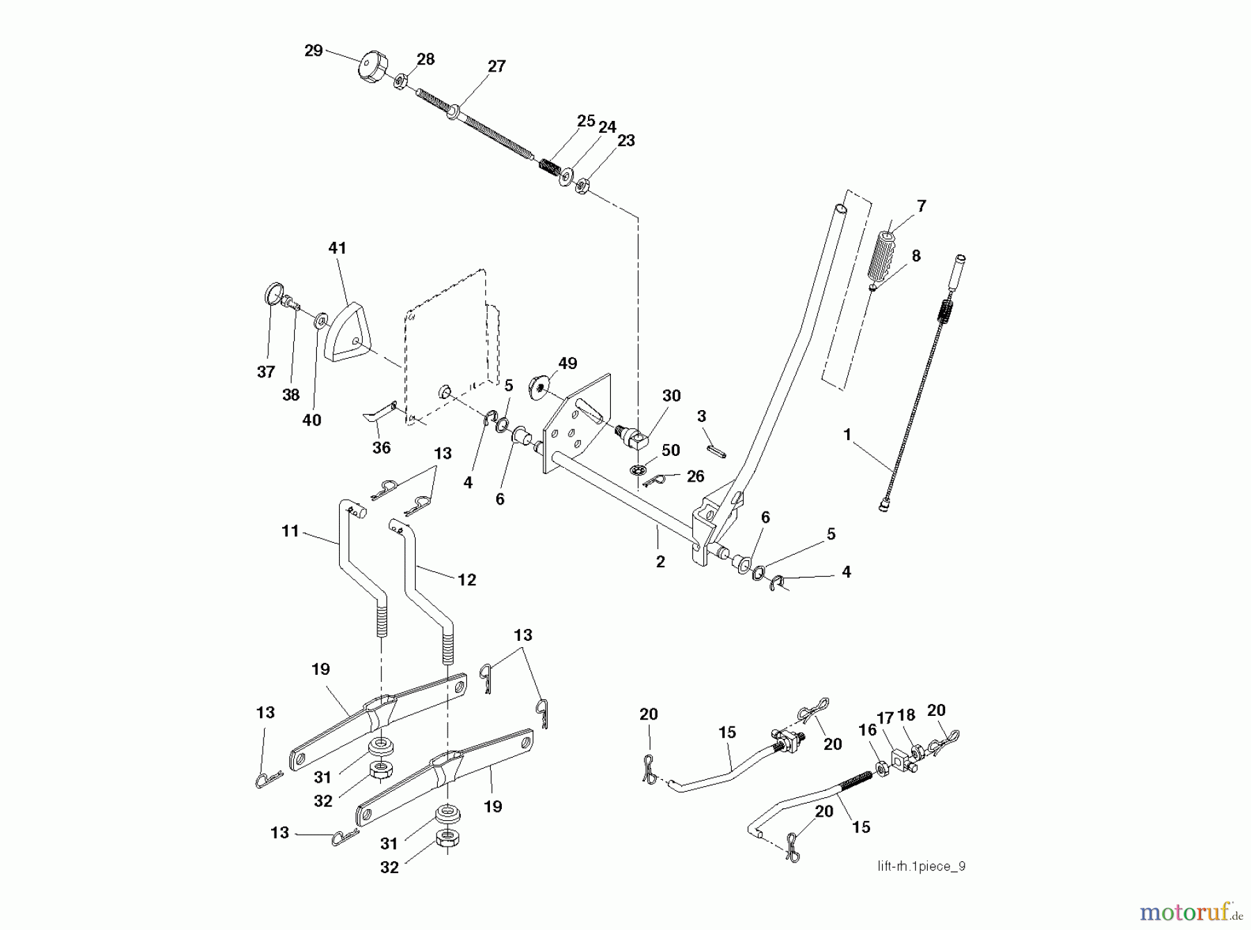  Jonsered Rasen  und Garten Traktoren LT2218 CMA (96061021902) - Jonsered Lawn & Garden Tractor (2010-02) MOWER LIFT / DECK LIFT