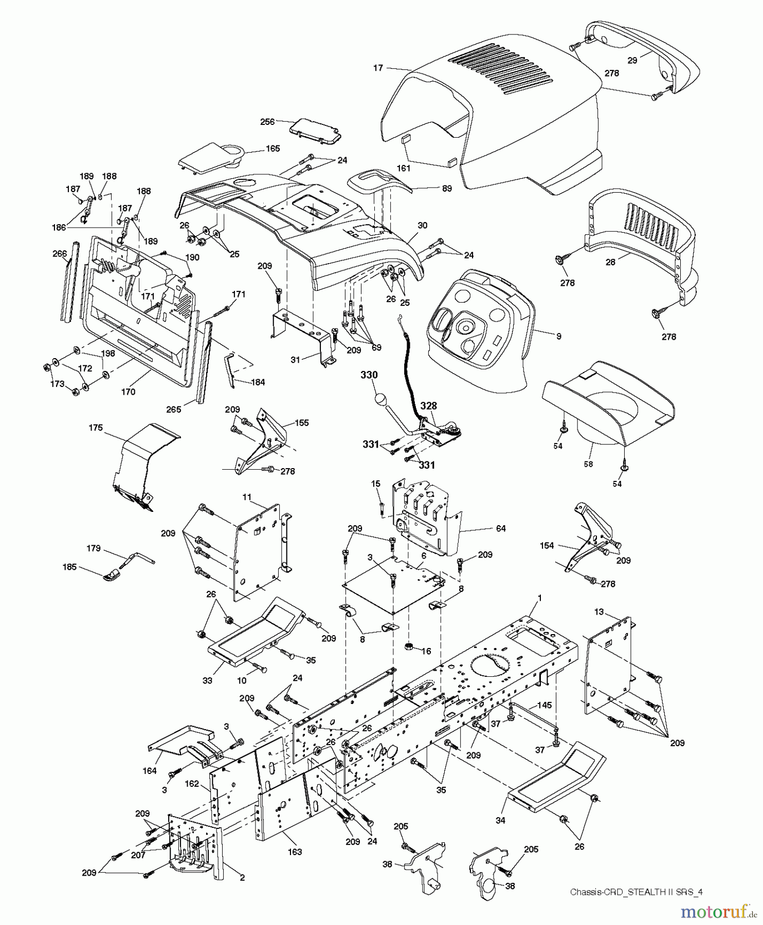  Jonsered Rasen  und Garten Traktoren LT2218 CMA (96061032200) - Jonsered Lawn & Garden Tractor (2010-11) CHASSIS ENCLOSURES