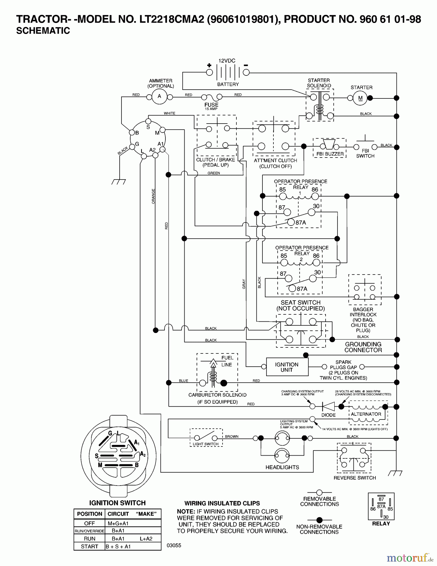  Jonsered Rasen  und Garten Traktoren LT2218 CMA2 (96061019801) - Jonsered Lawn & Garden Tractor (2007-07) SCHEMATIC