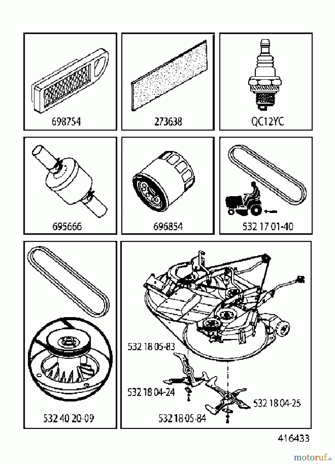 Jonsered Rasen und Garten Traktoren LT2218 CMA2 (96061019802) - Jonsered Lawn & Garden Tractor (2007-10) FREQUENTLY USED PARTS