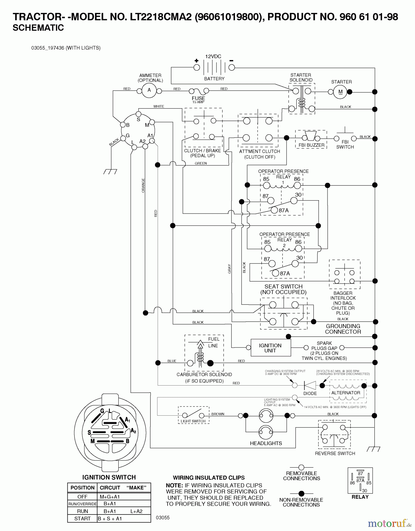  Jonsered Rasen  und Garten Traktoren LT2218 CMA2 (96061019900) - Jonsered Lawn & Garden Tractor (2007-04) SCHEMATIC