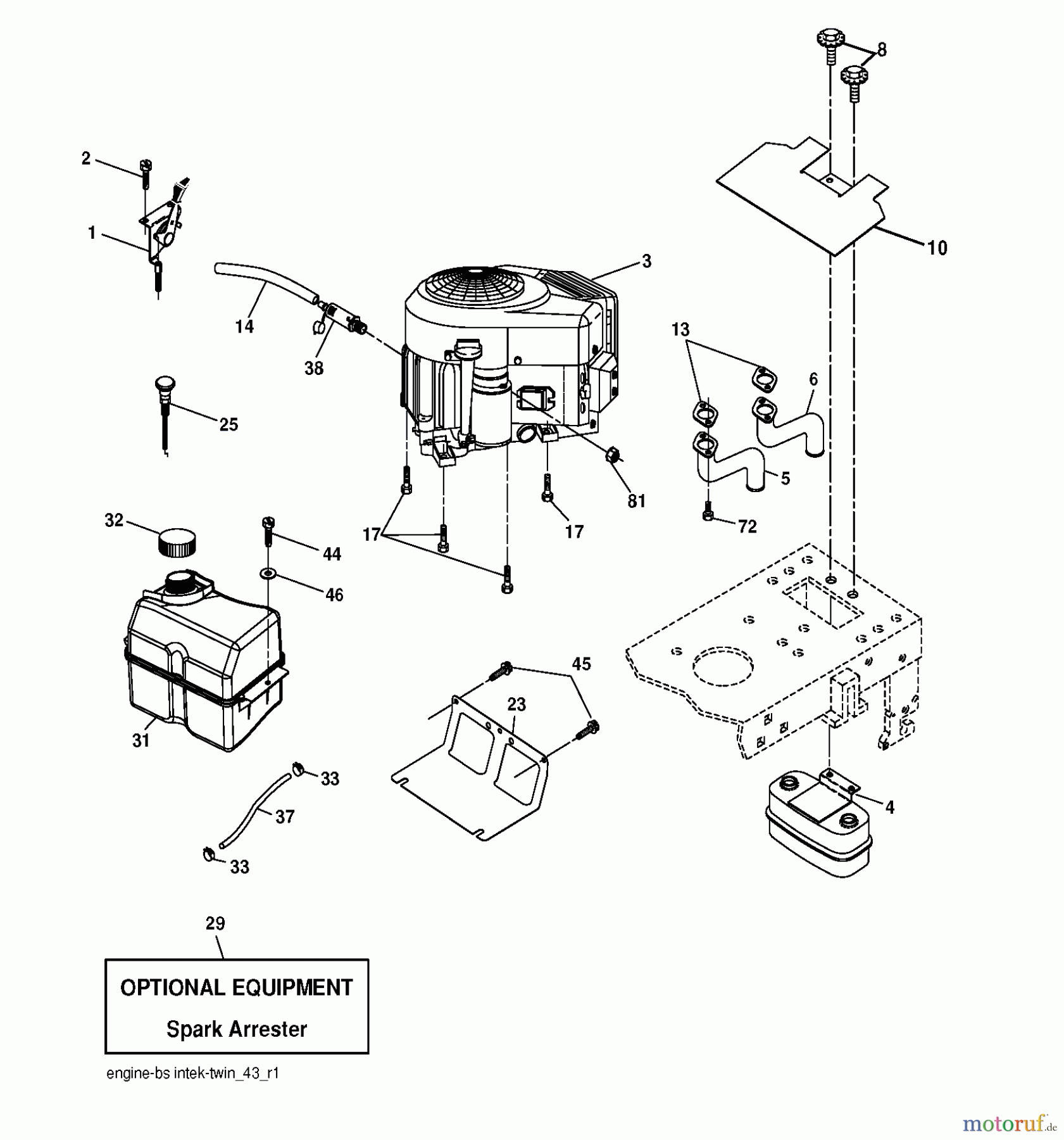 Jonsered Rasen und Garten Traktoren LT2218 CMA2 (96061024000) - Jonsered Lawn & Garden Tractor (2009-01) ENGINE