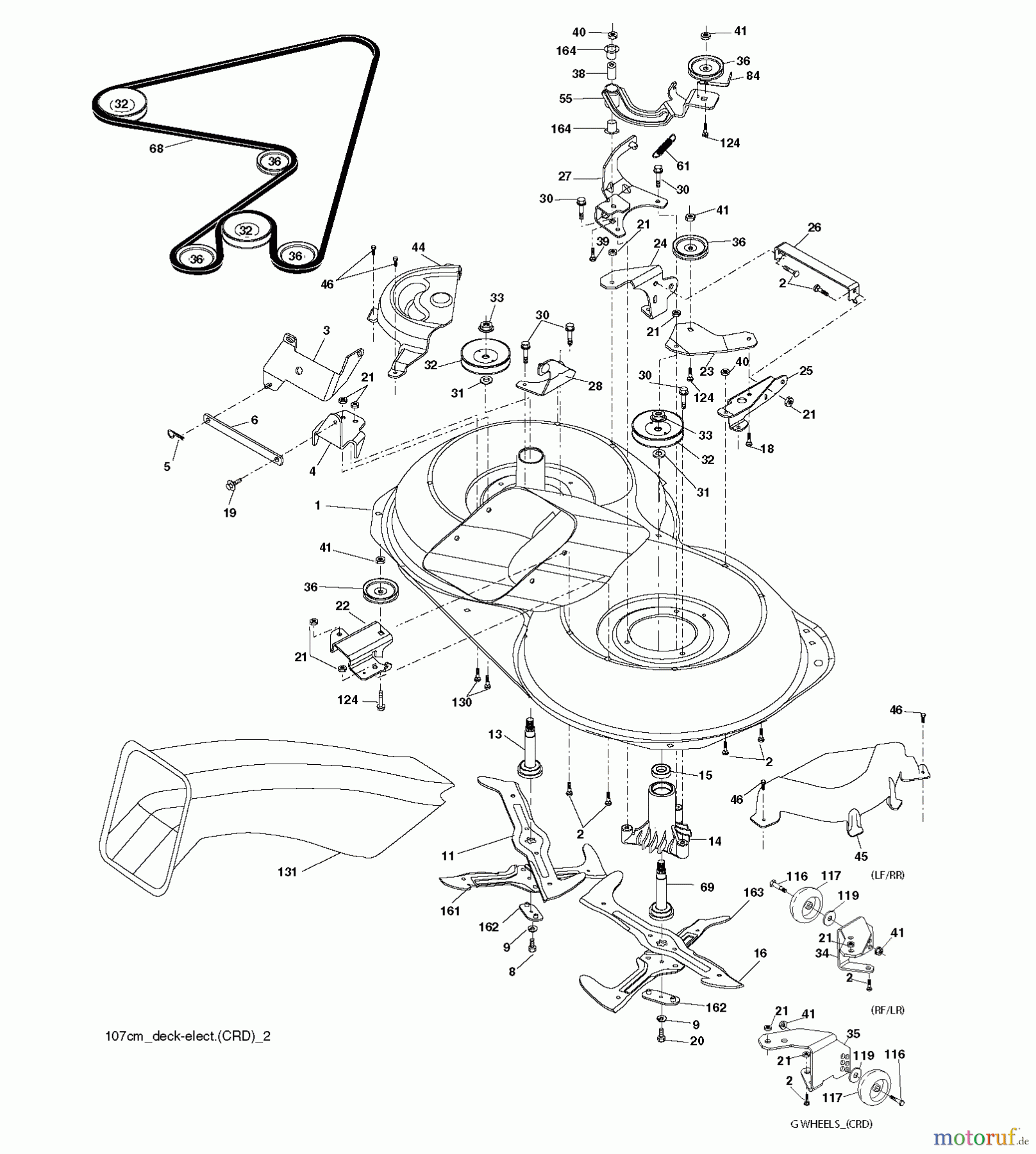 Jonsered Rasen und Garten Traktoren LT2218 CMA2 (96061024000) - Jonsered Lawn & Garden Tractor (2009-01) MOWER DECK / CUTTING DECK