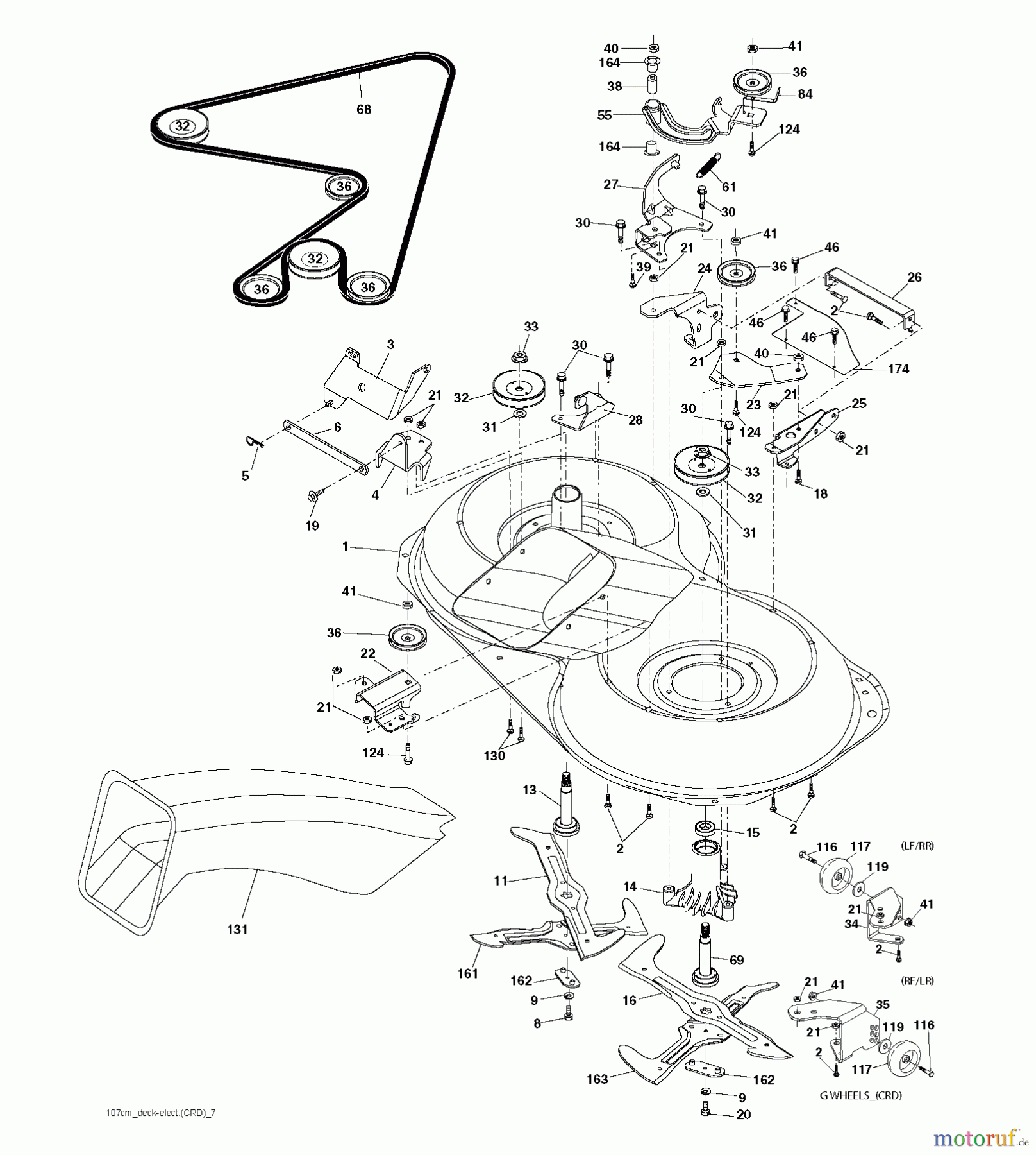 Jonsered Rasen und Garten Traktoren LT2218 CMA2 (96061024100) - Jonsered Lawn & Garden Tractor (2009-01) MOWER DECK / CUTTING DECK