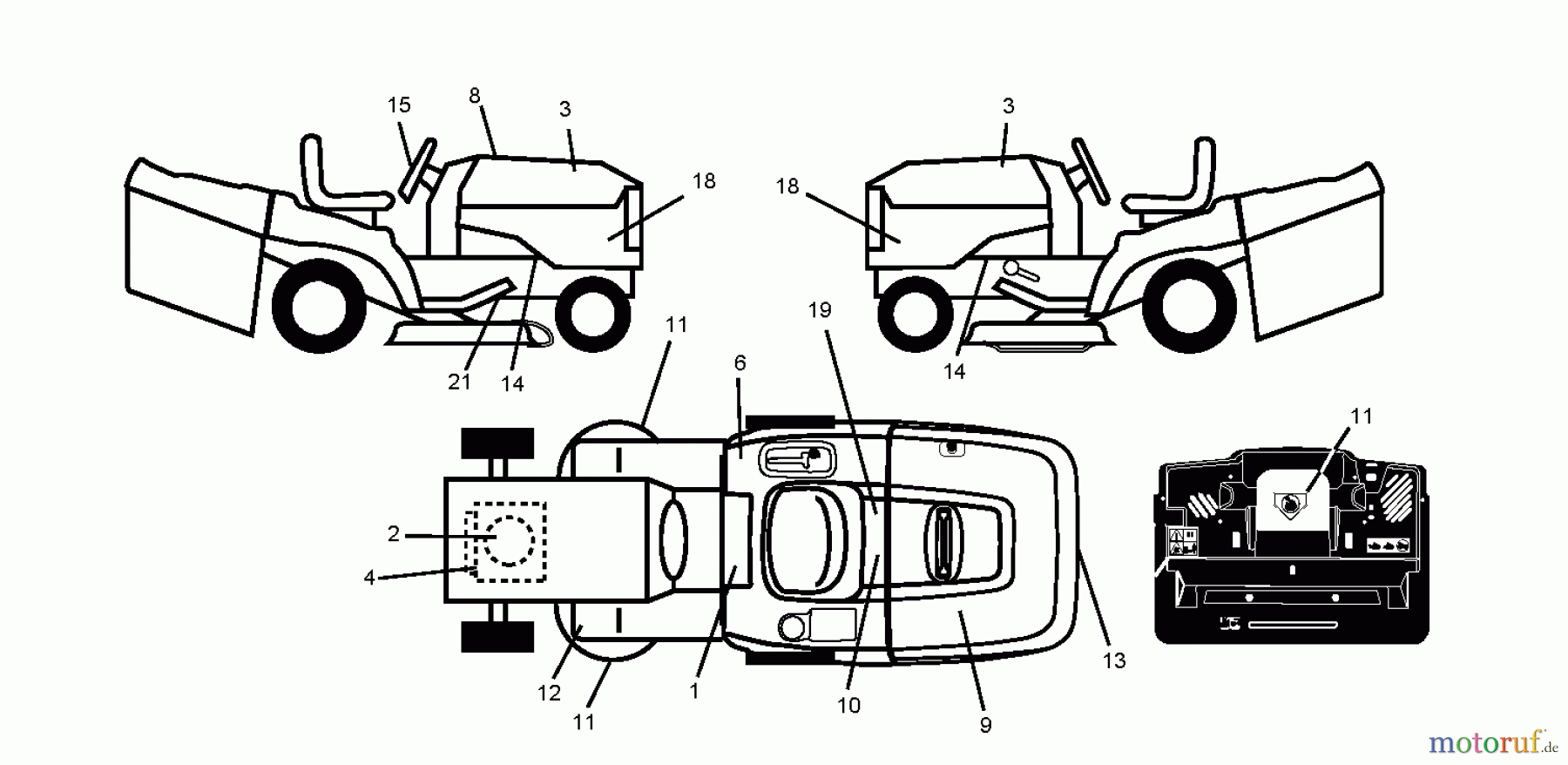 Jonsered Rasen und Garten Traktoren LT2218 CMA2 (96061026600) - Jonsered Lawn & Garden Tractor (2010-01) DECALS