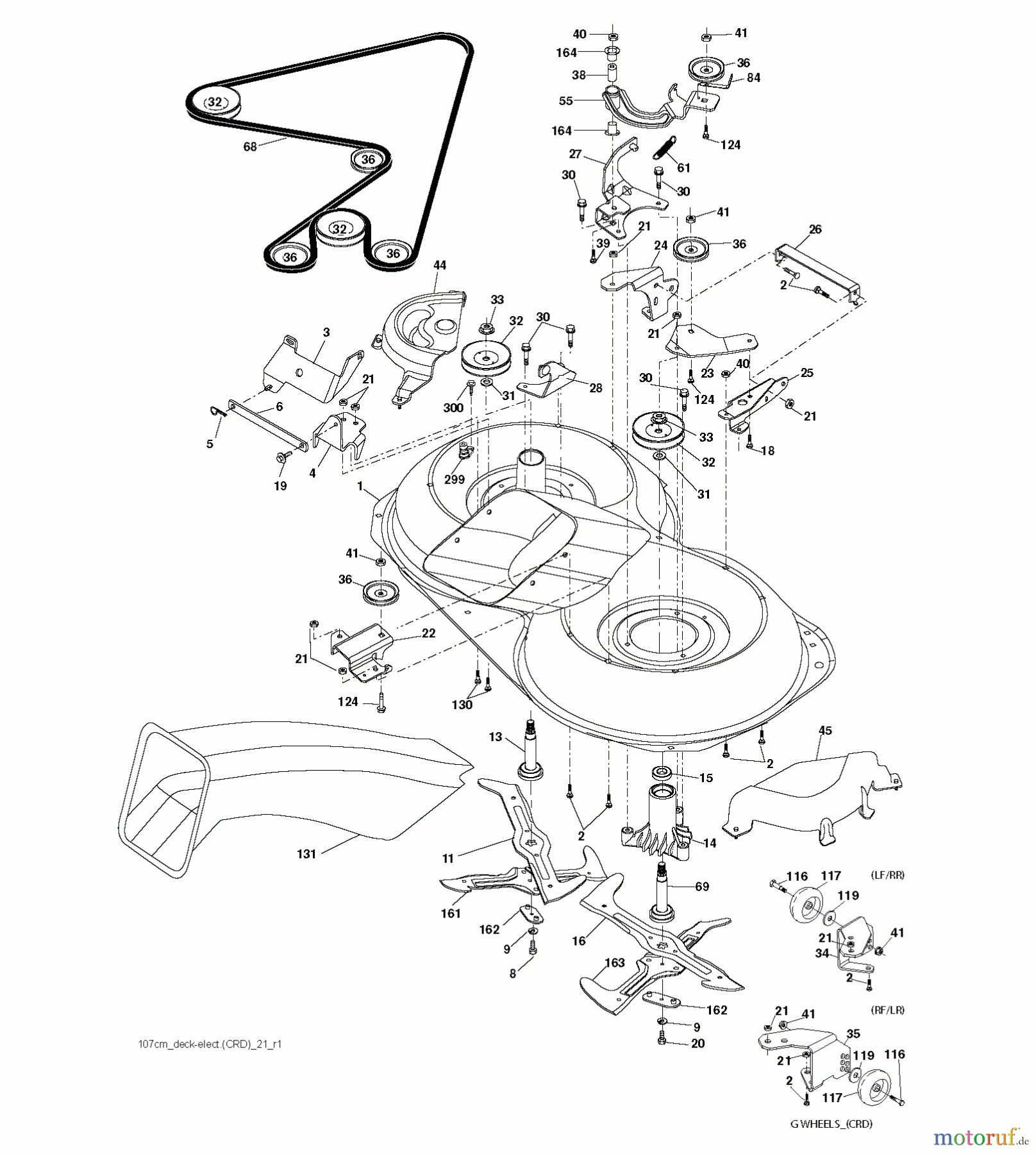 Jonsered Rasen und Garten Traktoren LT2218 CMA2 (96061026600) - Jonsered Lawn & Garden Tractor (2010-01) MOWER DECK / CUTTING DECK