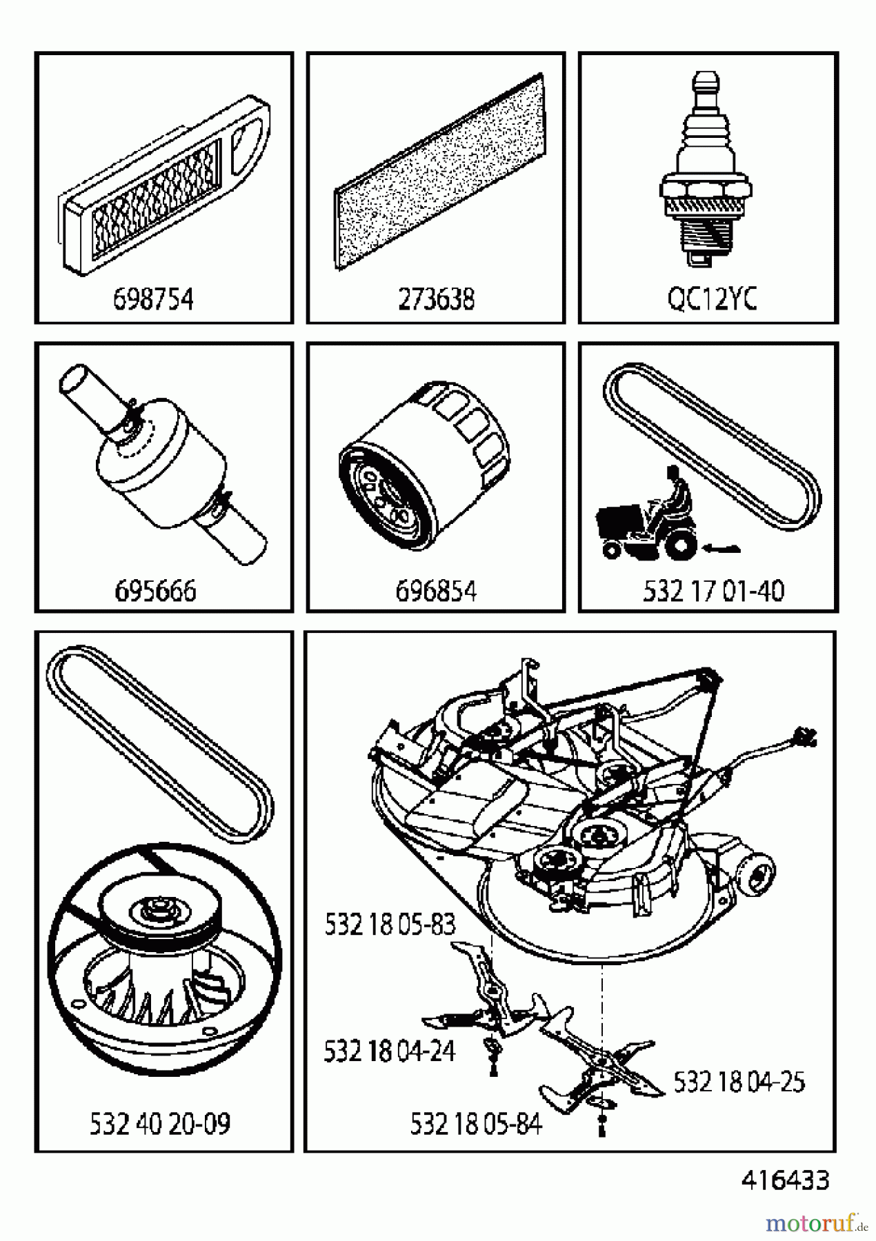 Jonsered Rasen und Garten Traktoren LT2218 CMA2 (96061026700) - Jonsered Lawn & Garden Tractor (2010-02) ACCESSORIES