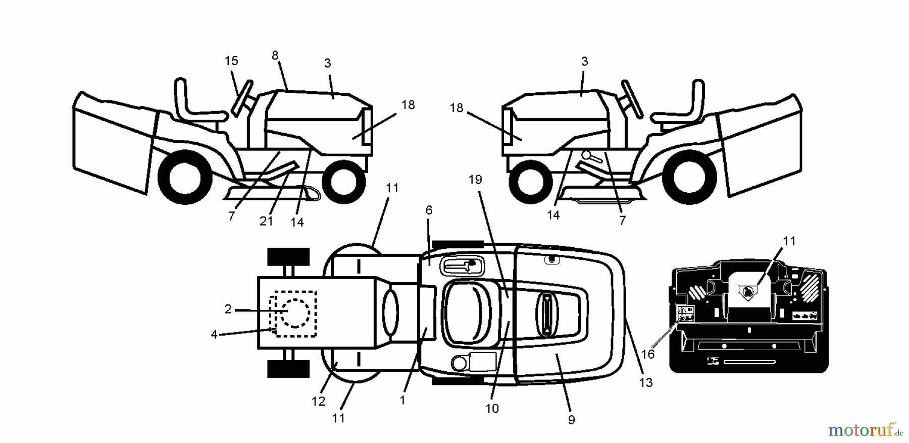 Jonsered Rasen und Garten Traktoren LT2218 CMA2 (96061026700) - Jonsered Lawn & Garden Tractor (2010-02) DECALS