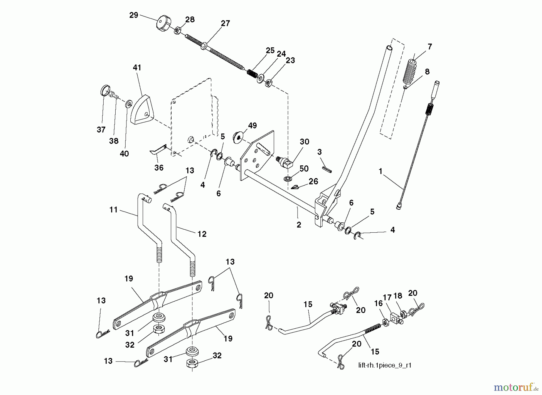  Jonsered Rasen  und Garten Traktoren LT2218 CMA2 (96061026700) - Jonsered Lawn & Garden Tractor (2010-02) MOWER LIFT / DECK LIFT