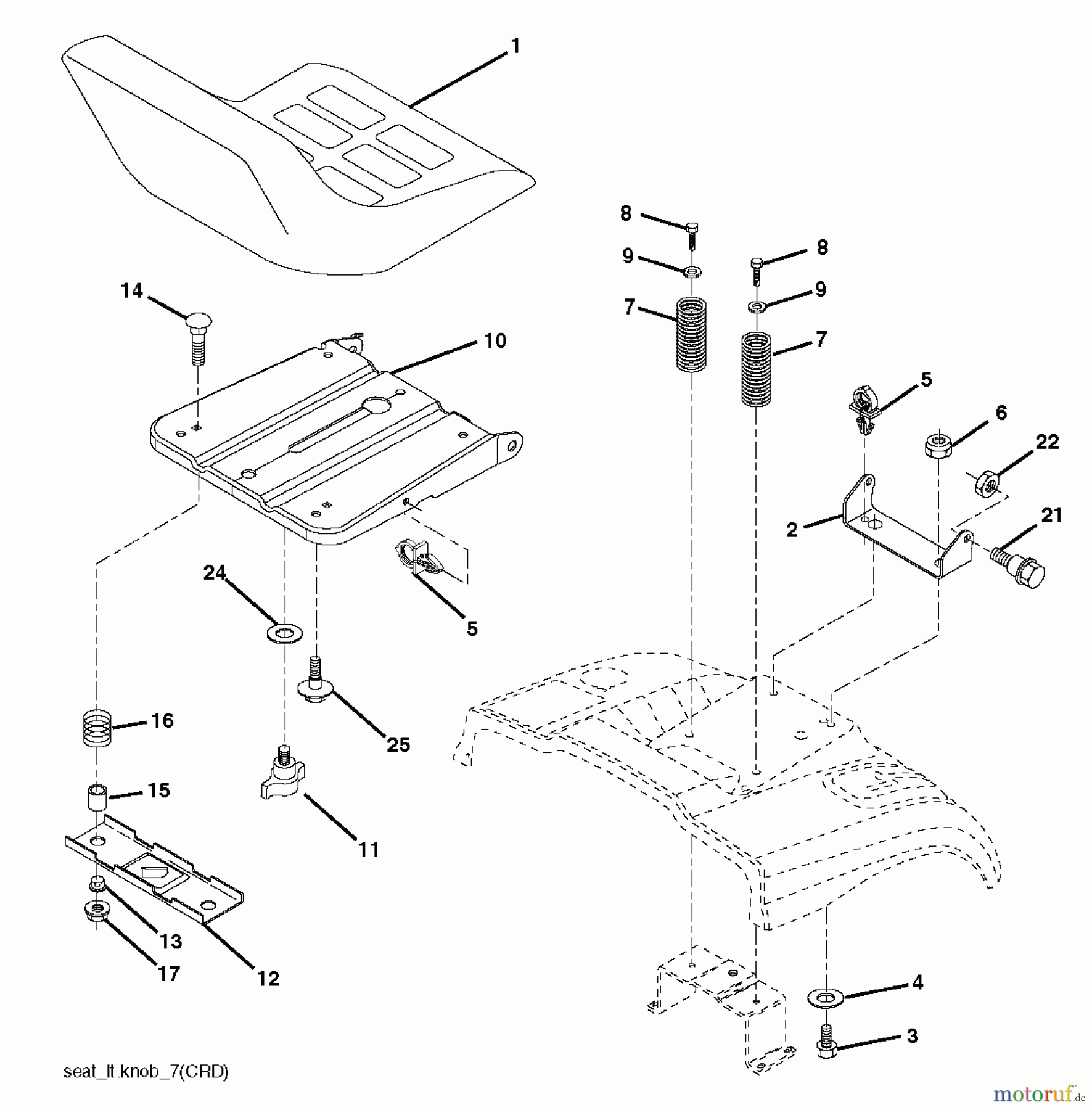  Jonsered Rasen  und Garten Traktoren LT2218 CMA2 (96061026701) - Jonsered Lawn & Garden Tractor (2010-08) SEAT