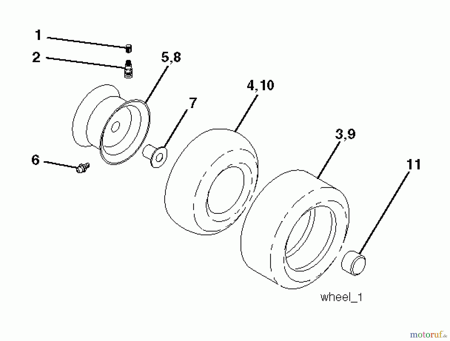 Jonsered Rasen und Garten Traktoren LT2218 CMA2 (96061026701) - Jonsered Lawn & Garden Tractor (2010-08) WHEELS TIRES