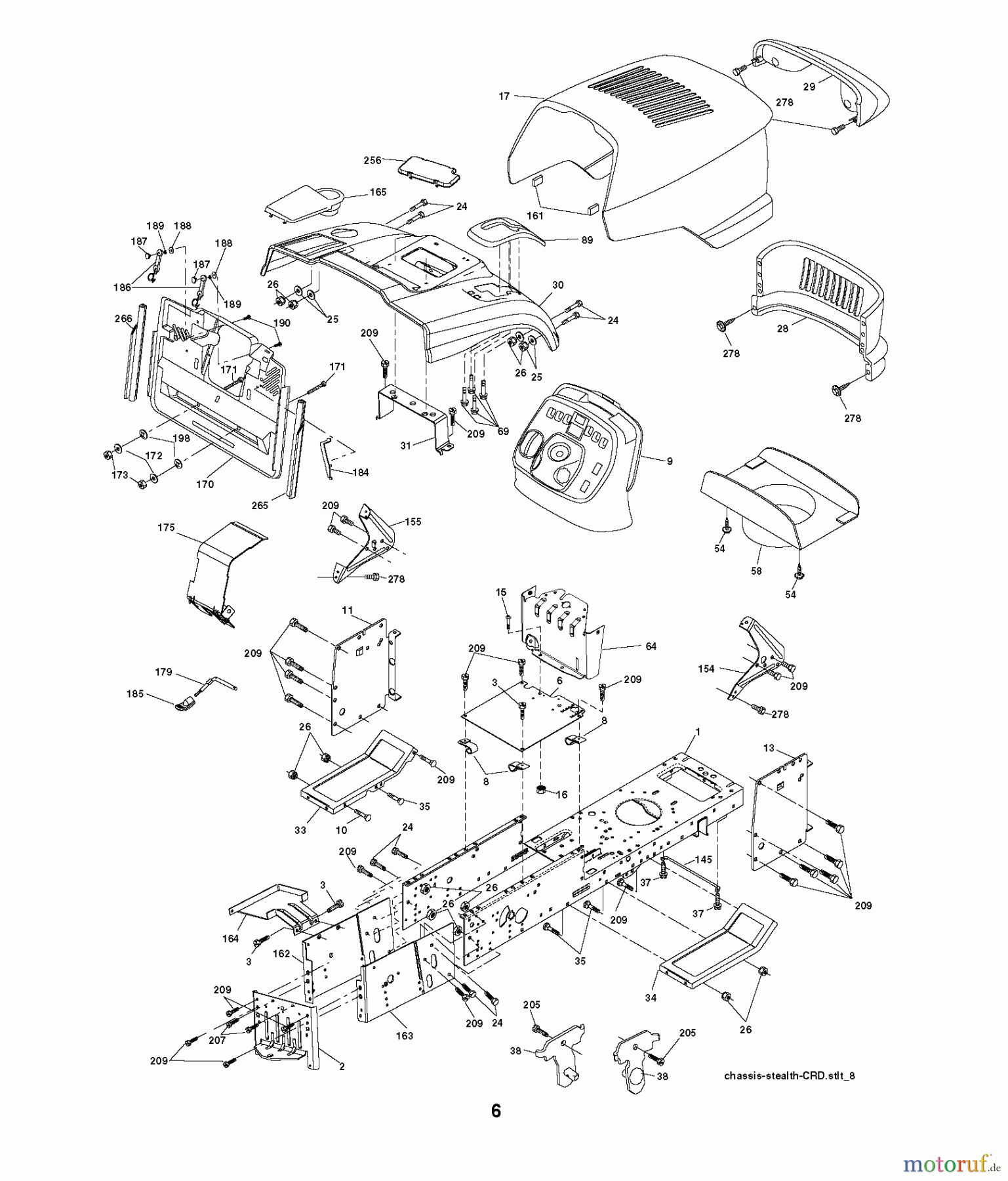 Jonsered Rasen und Garten Traktoren LT2220 CMA2 (96061022003) - Jonsered Lawn & Garden Tractor (2009-07) CHASSIS ENCLOSURES