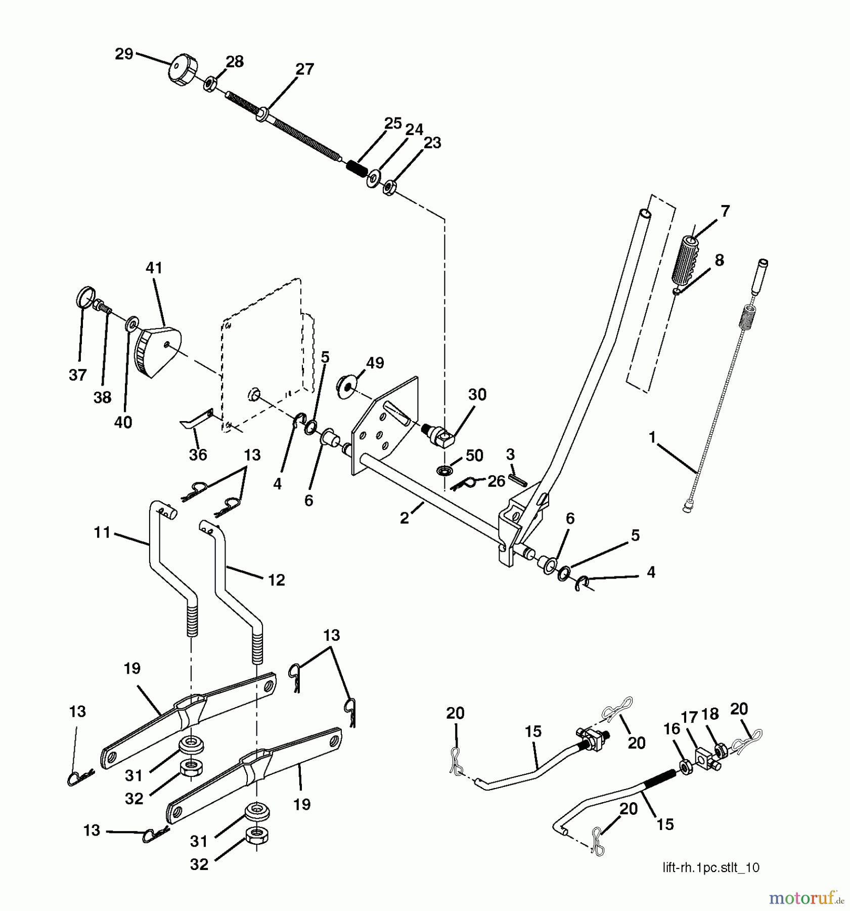  Jonsered Rasen  und Garten Traktoren LT2220 CMA2 (96061022003) - Jonsered Lawn & Garden Tractor (2009-07) MOWER LIFT / DECK LIFT