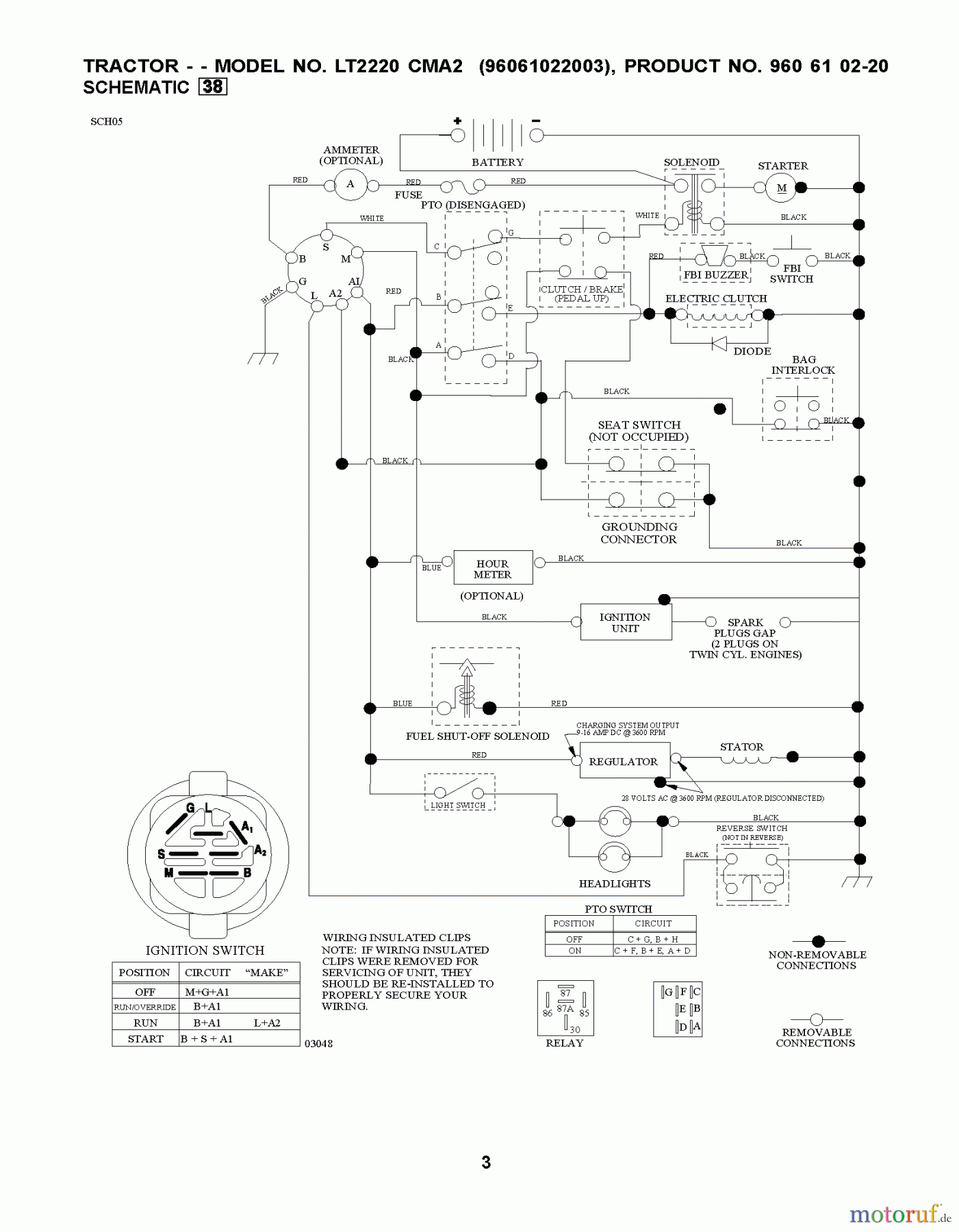 Jonsered Rasen und Garten Traktoren LT2220 CMA2 (96061022003) - Jonsered Lawn & Garden Tractor (2009-07) SCHEMATIC
