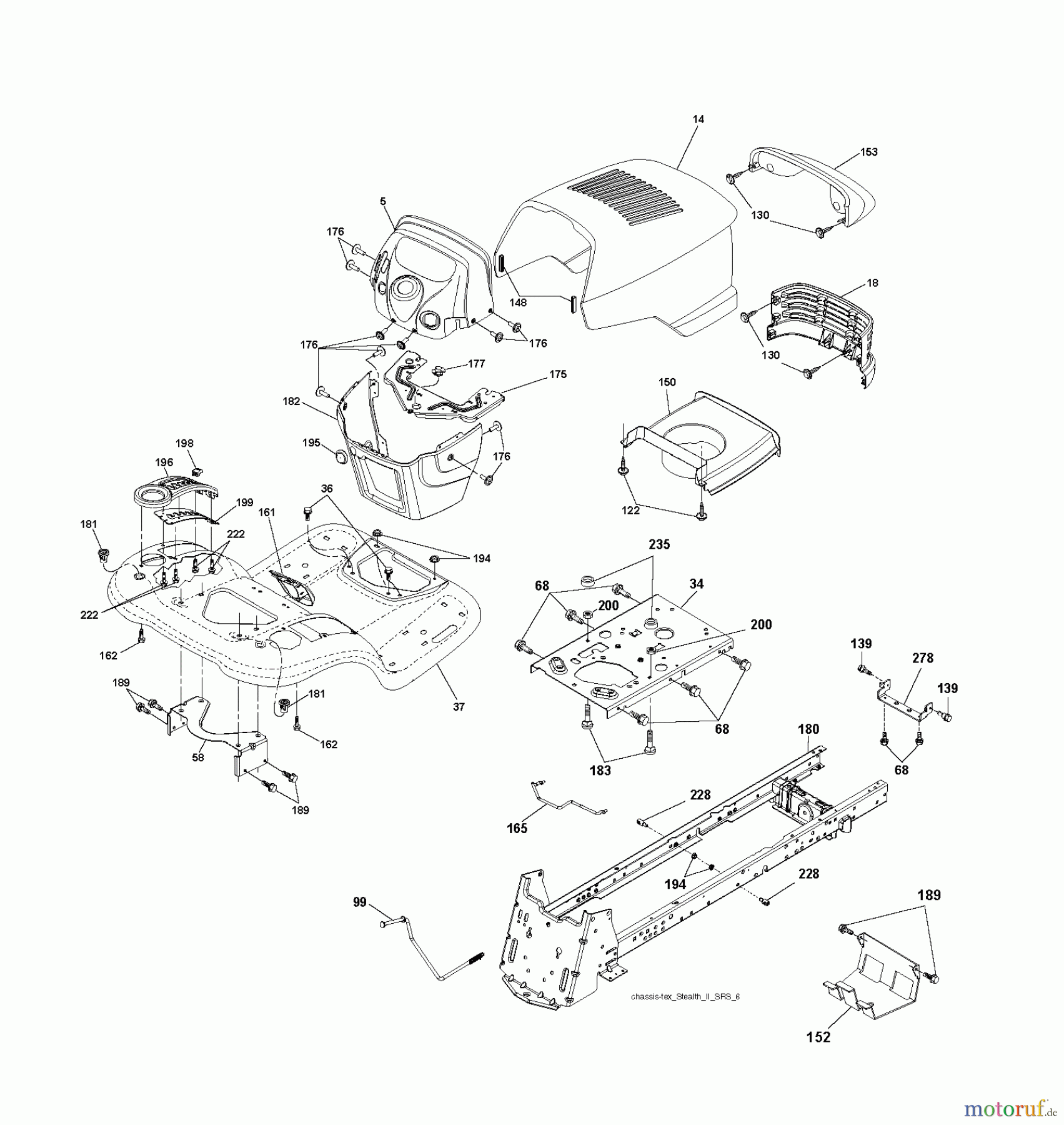 Jonsered Rasen und Garten Traktoren LT2223 A2 (96041004000) - Jonsered Lawn & Garden Tractor (2007-07) CHASSIS ENCLOSURES
