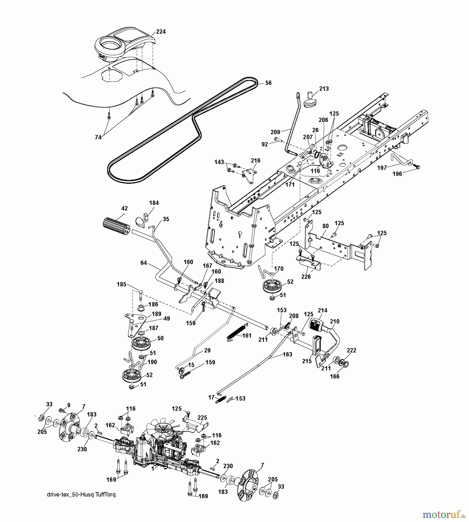  Jonsered Rasen  und Garten Traktoren LT2223 A2 (96041004000) - Jonsered Lawn & Garden Tractor (2007-07) DRIVE