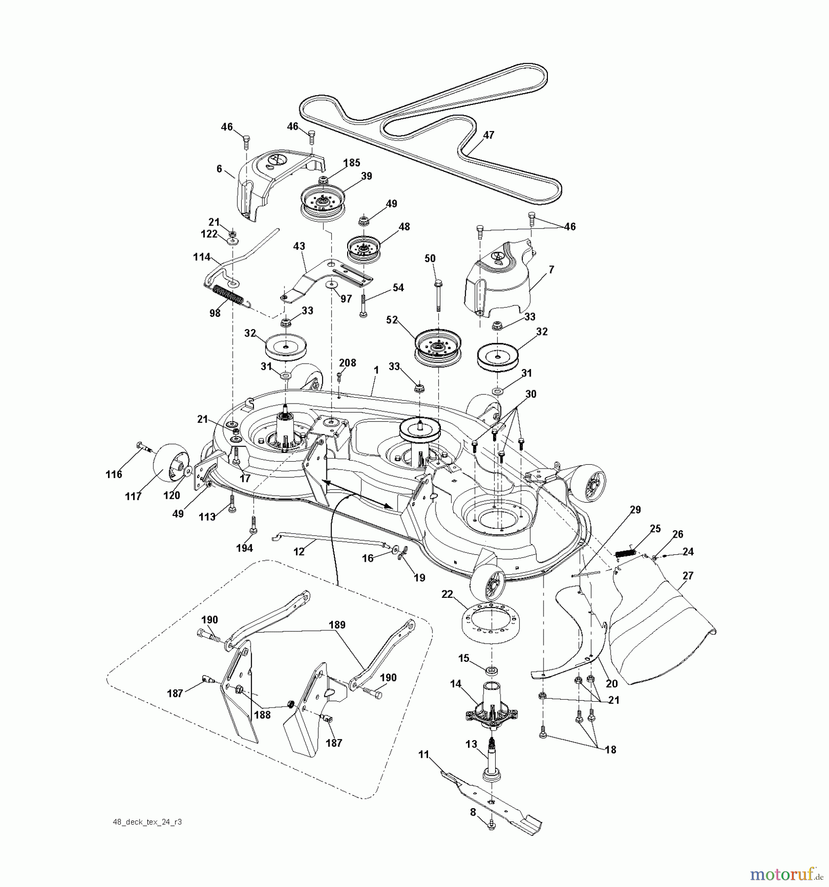  Jonsered Rasen  und Garten Traktoren LT2223 A2 (96041004000) - Jonsered Lawn & Garden Tractor (2007-07) MOWER DECK / CUTTING DECK