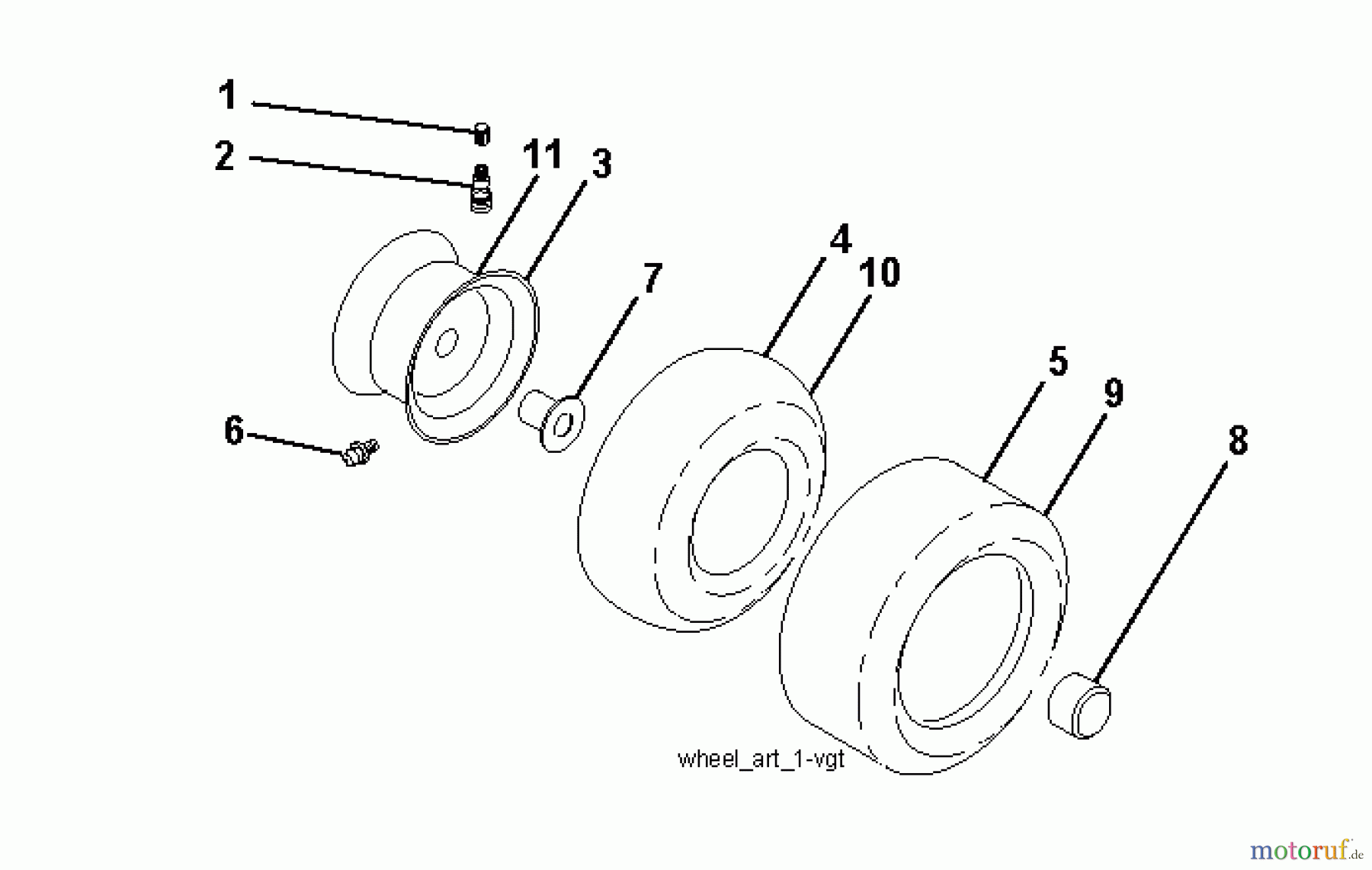 Jonsered Rasen und Garten Traktoren LT2223 A2 (96041004000) - Jonsered Lawn & Garden Tractor (2007-07) WHEELS TIRES